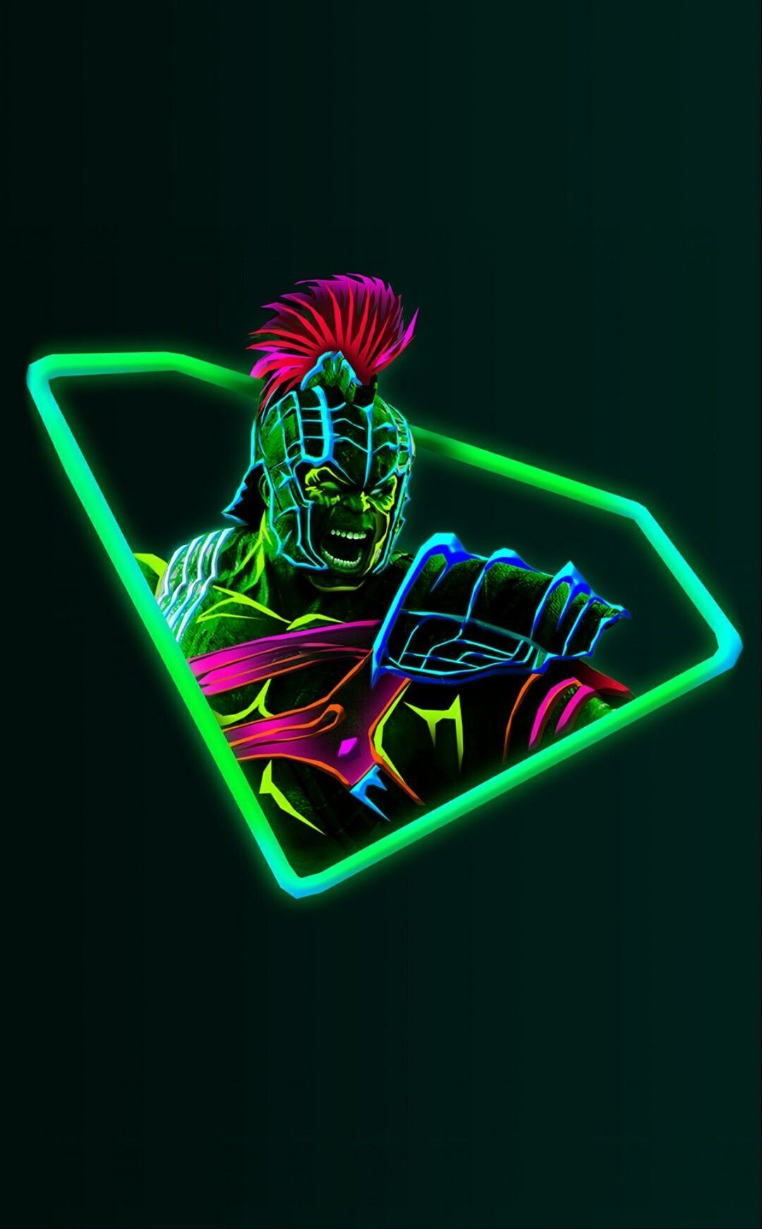 Logo Hulk neon verde, 1080x1741 Full HD Verticale, Smartphone