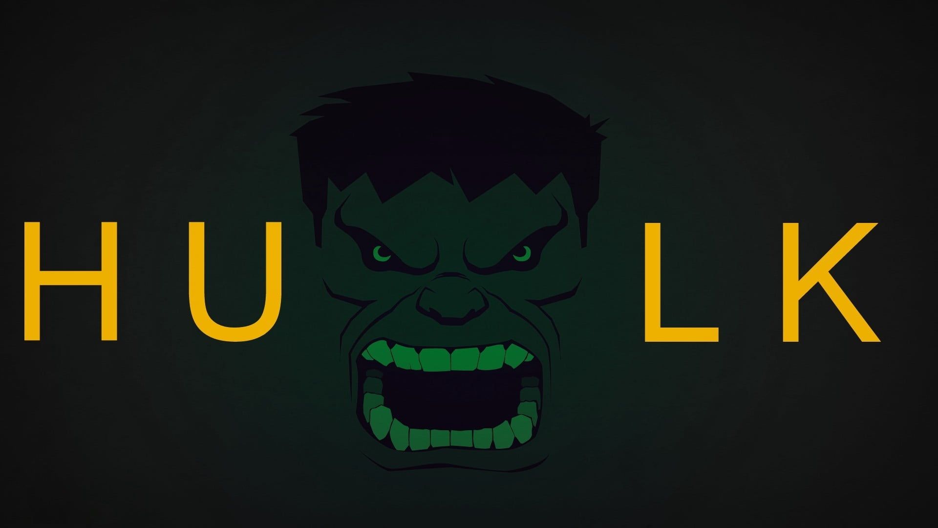 Logo minimalista viso Hulk, 1920x1080 Full HD 1080p, PC