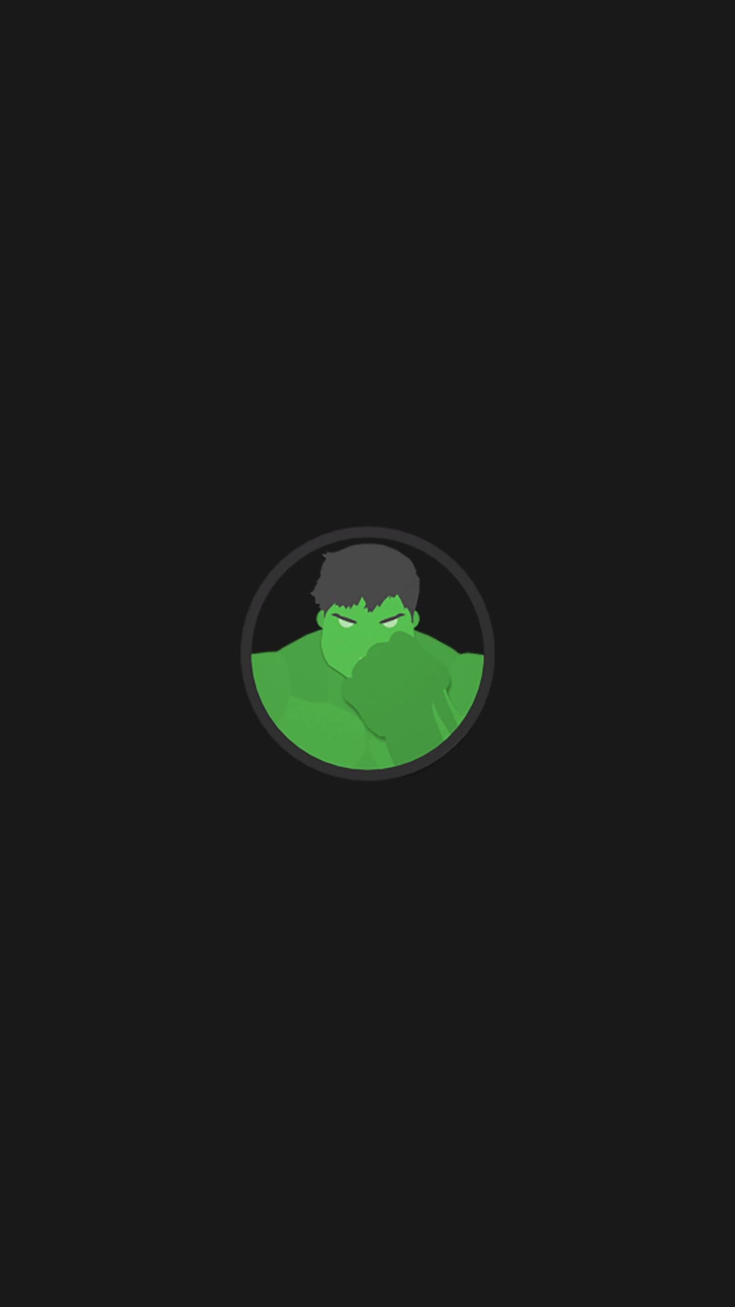 Logo minimale Hulk verde, 1440x2560 Verticale, Mobile