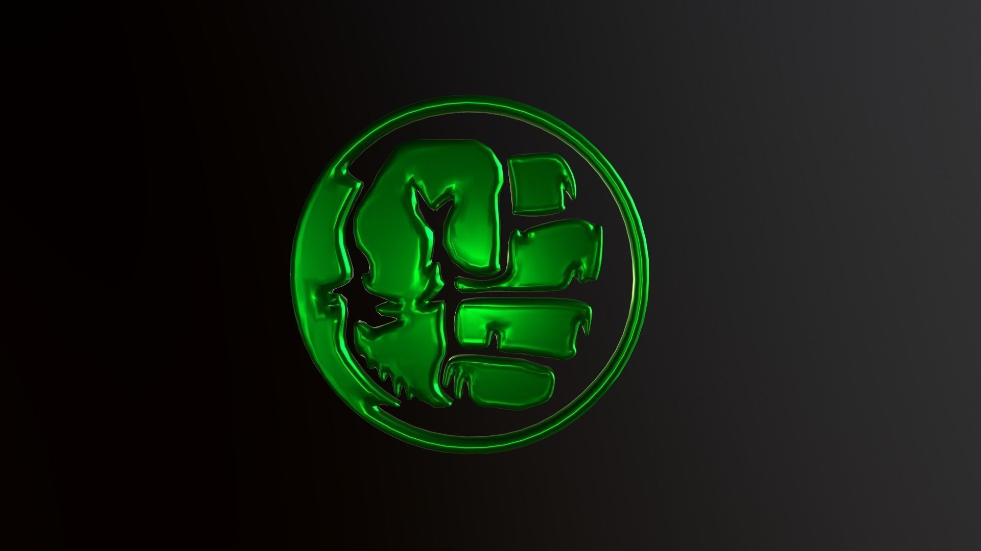 Logo Hulk verde 3D, 1920x1080 Full HD, PC Desktop