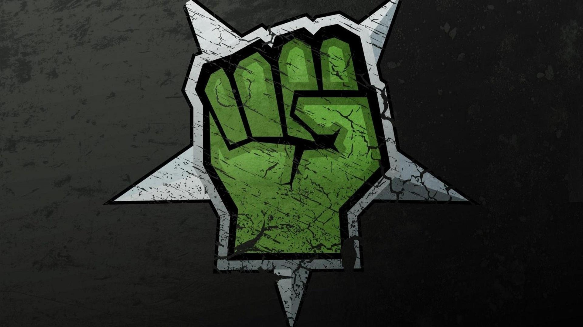 Logo pugno verde Hulk, 1920x1080 1080p, Laptop