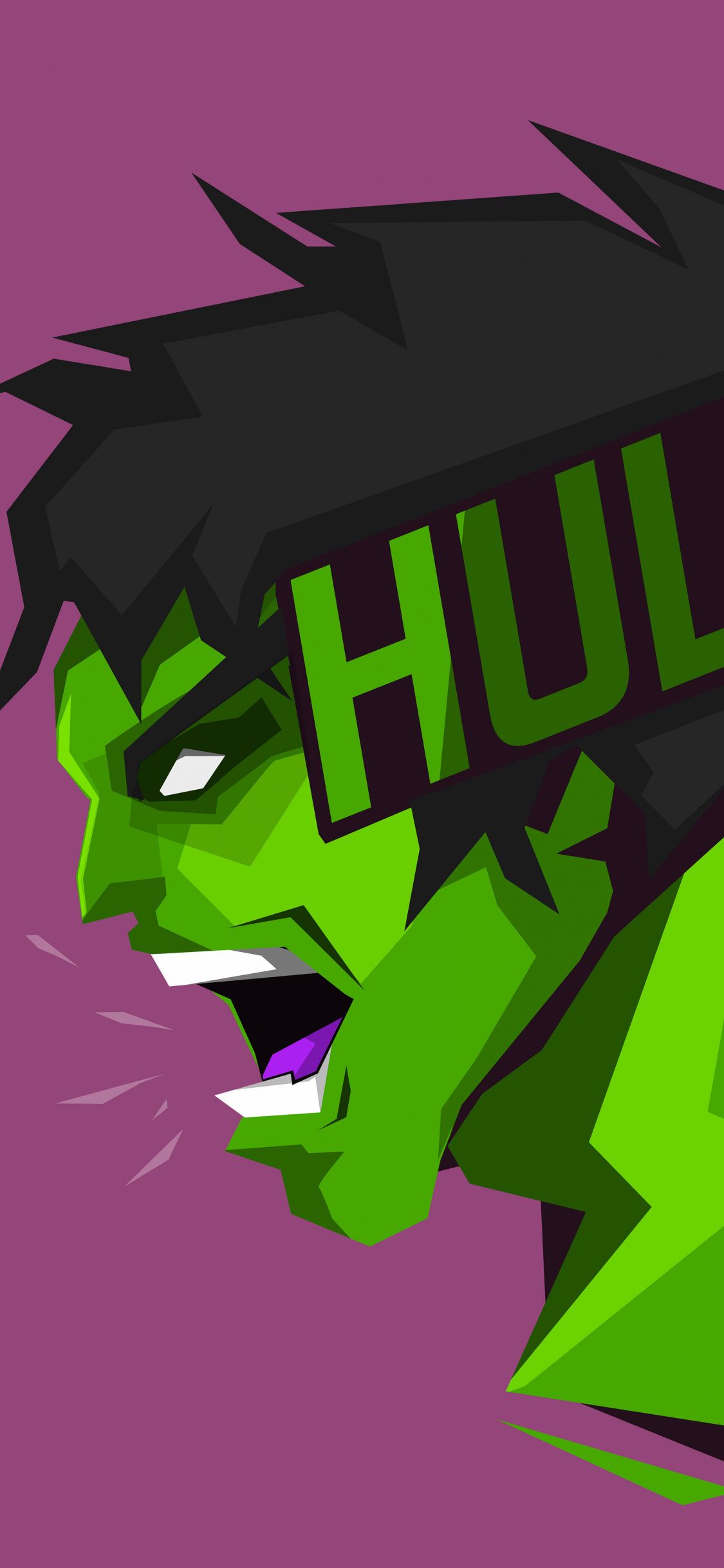 Logo minimal Hulk verde, 1125x2436 Verticale, Mobile