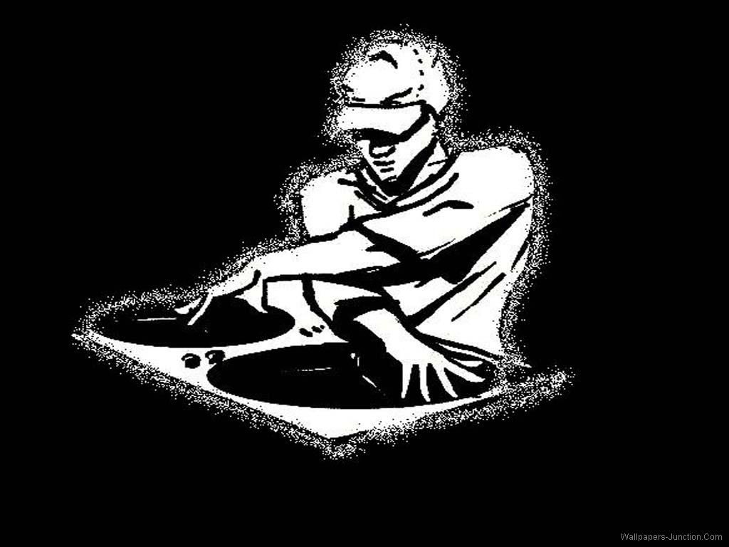 DJ con turntable bianco nero, 1024x768 HD, iMac
