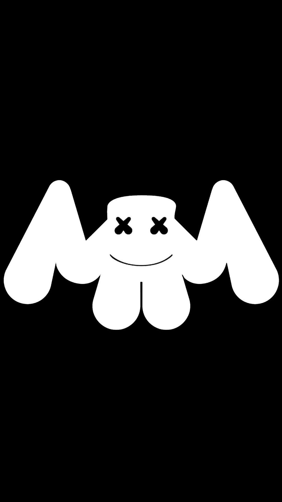 Logo Marshmello bianco nero, 1080x1920 Verticale, Mobile