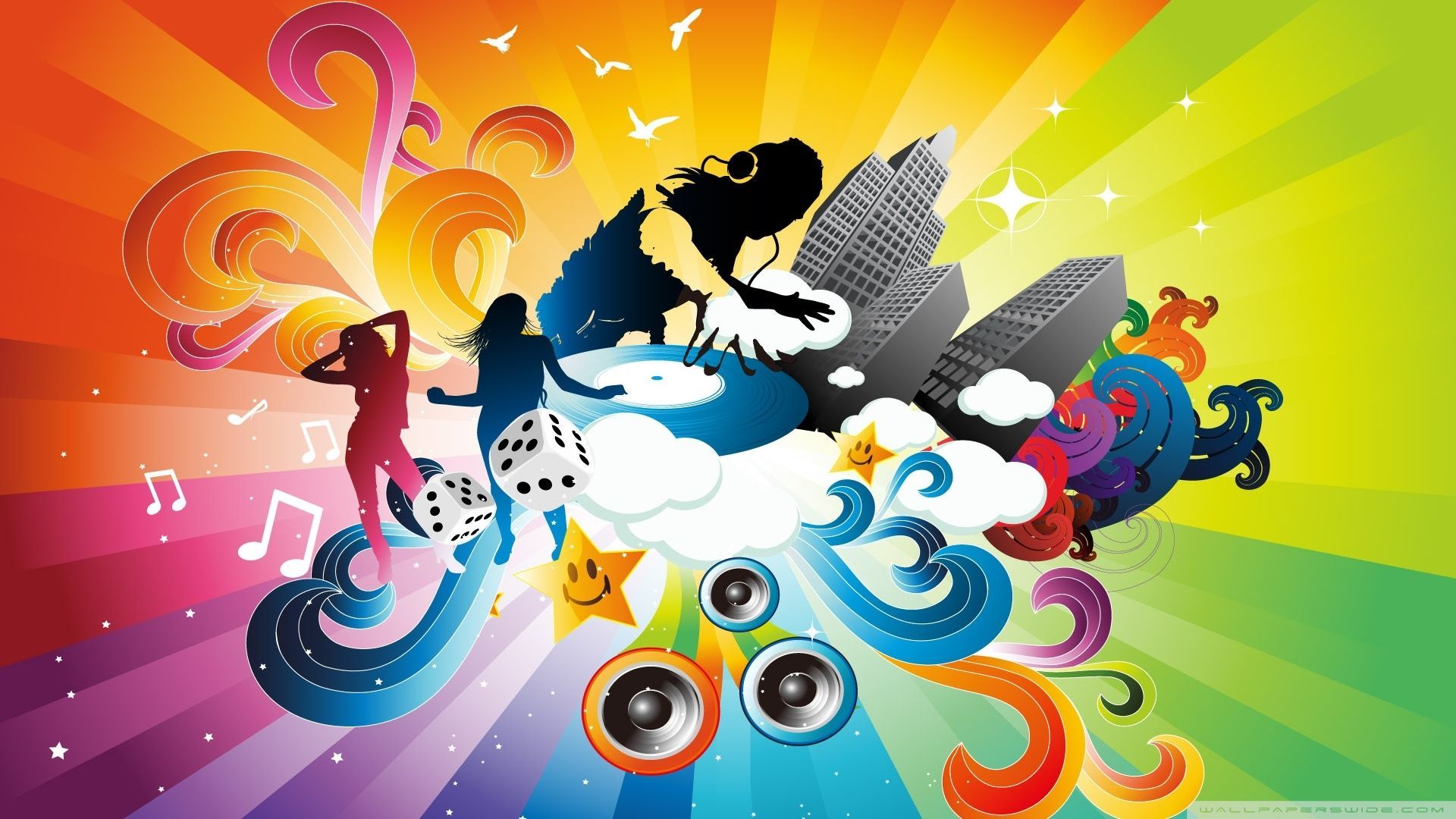 DJ logo colorato astratto, 1920x1080 1080p, PC
