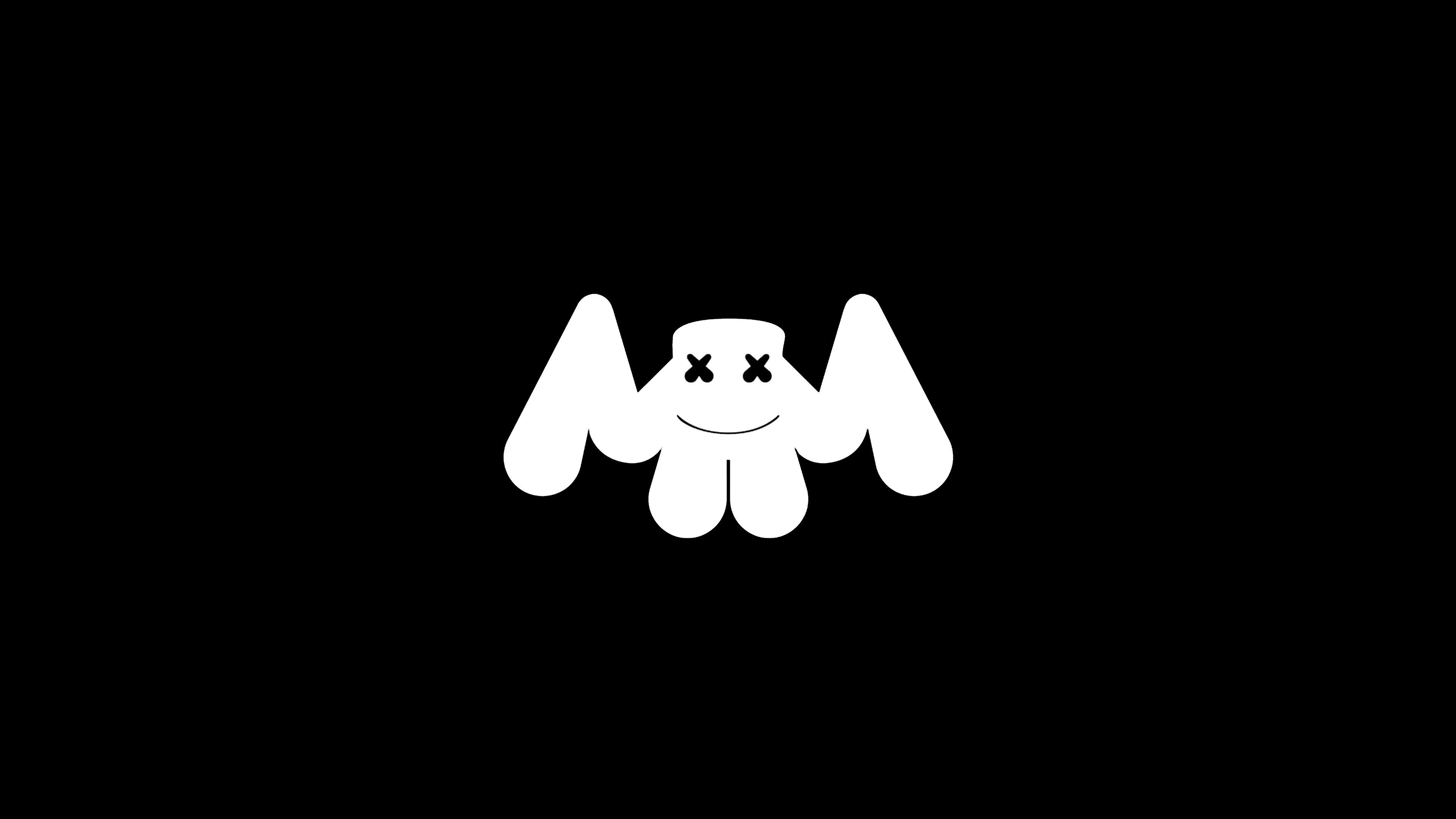 Logo Marshmello DJ bianco, 3840x2160 UHD, PC 4K