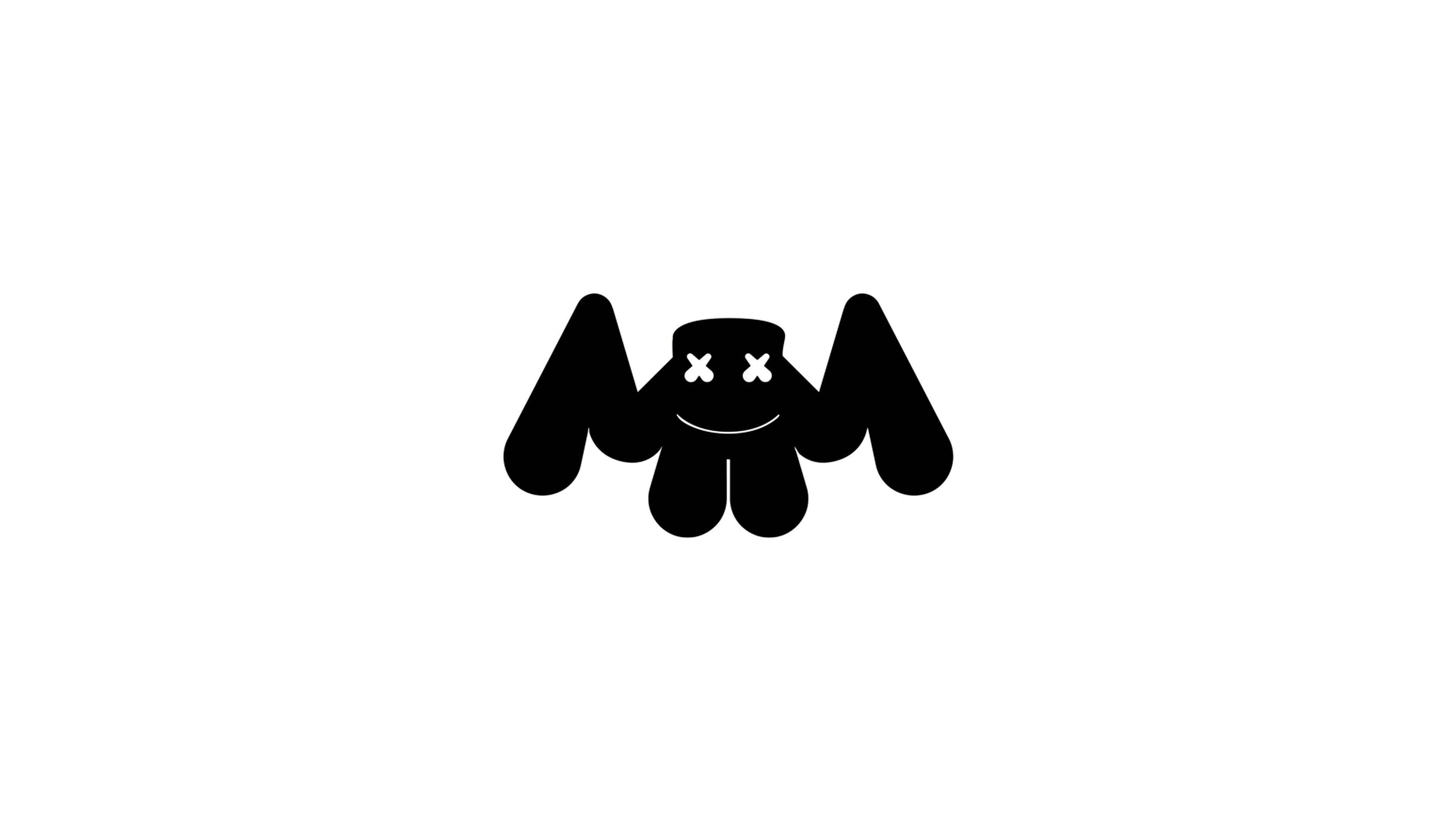 Logo DJ Marshmello nero, 3840x2160 4K, Desktop 4K