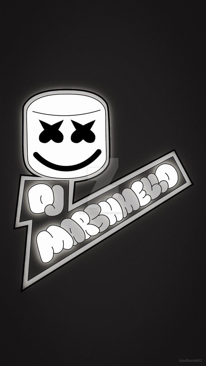 Logo DJ Marshmello sfondo nero, 671x1191 Full HD Verticale, Smartphone