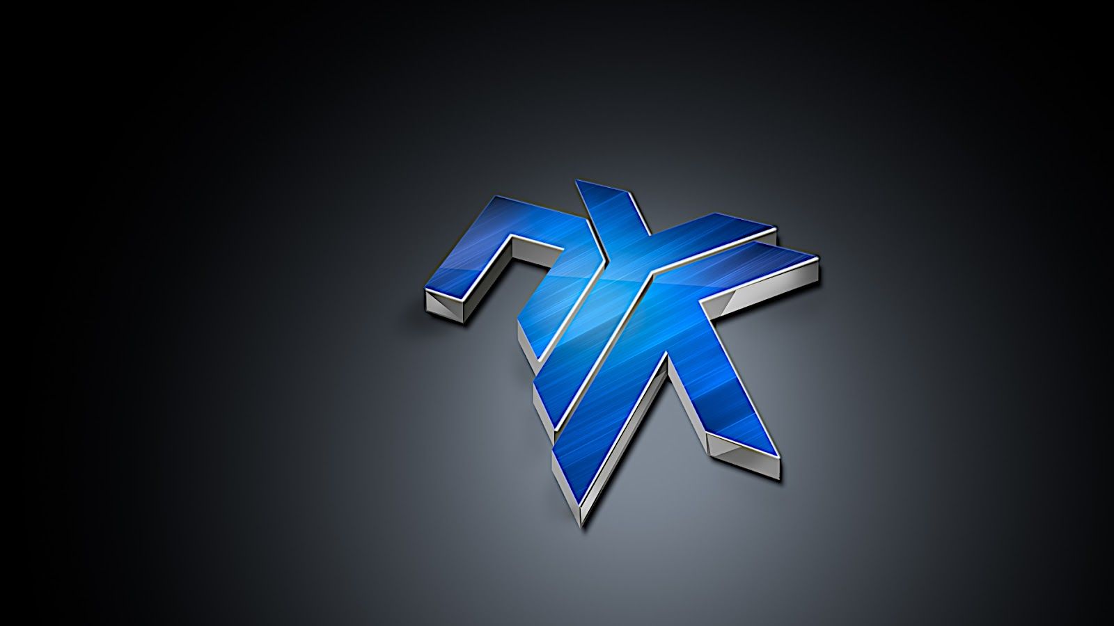 Logo DJ blu metallico 3D, 1600x900 900p, Desktop