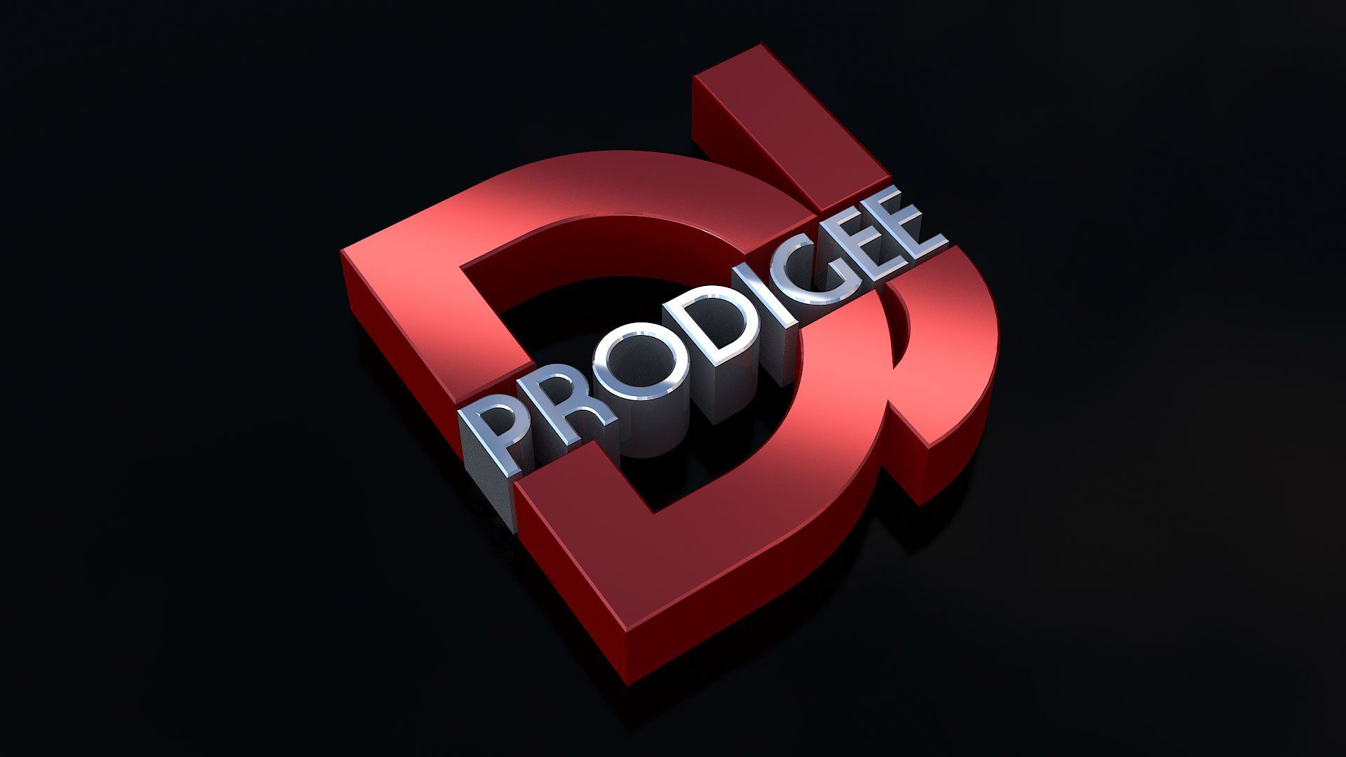 Logo DJ Prodigee rosso 3D, 1920x1080 Full HD 1080p, PC