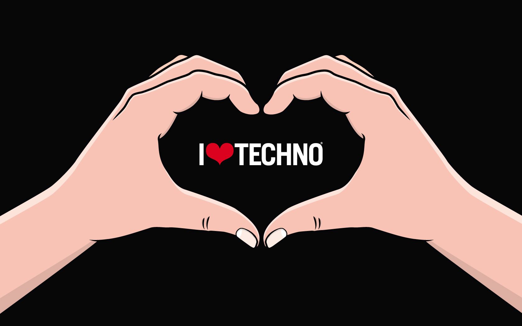 Mani a forma di cuore, techno, 1680x1050 HD, Desktop