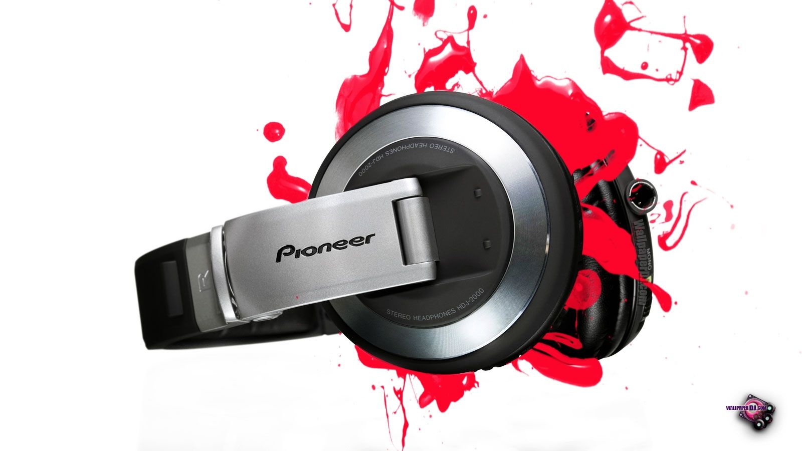 Cuffie Pioneer con schizzi rossi, 1600x900 900p, Desktop