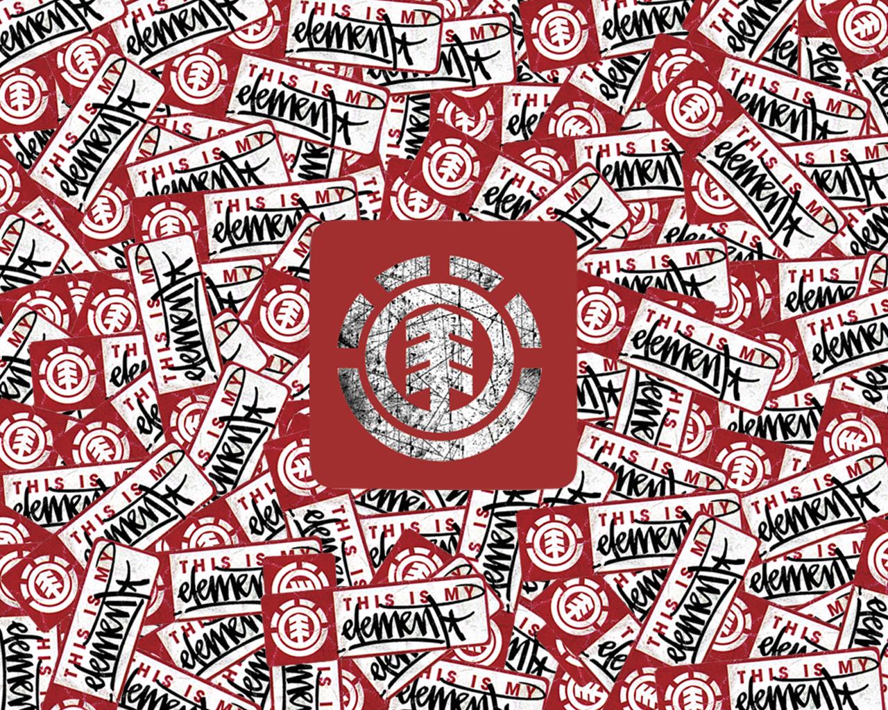 Logo Element Skateboards rosso nero, 1024x768 HD, Desktop