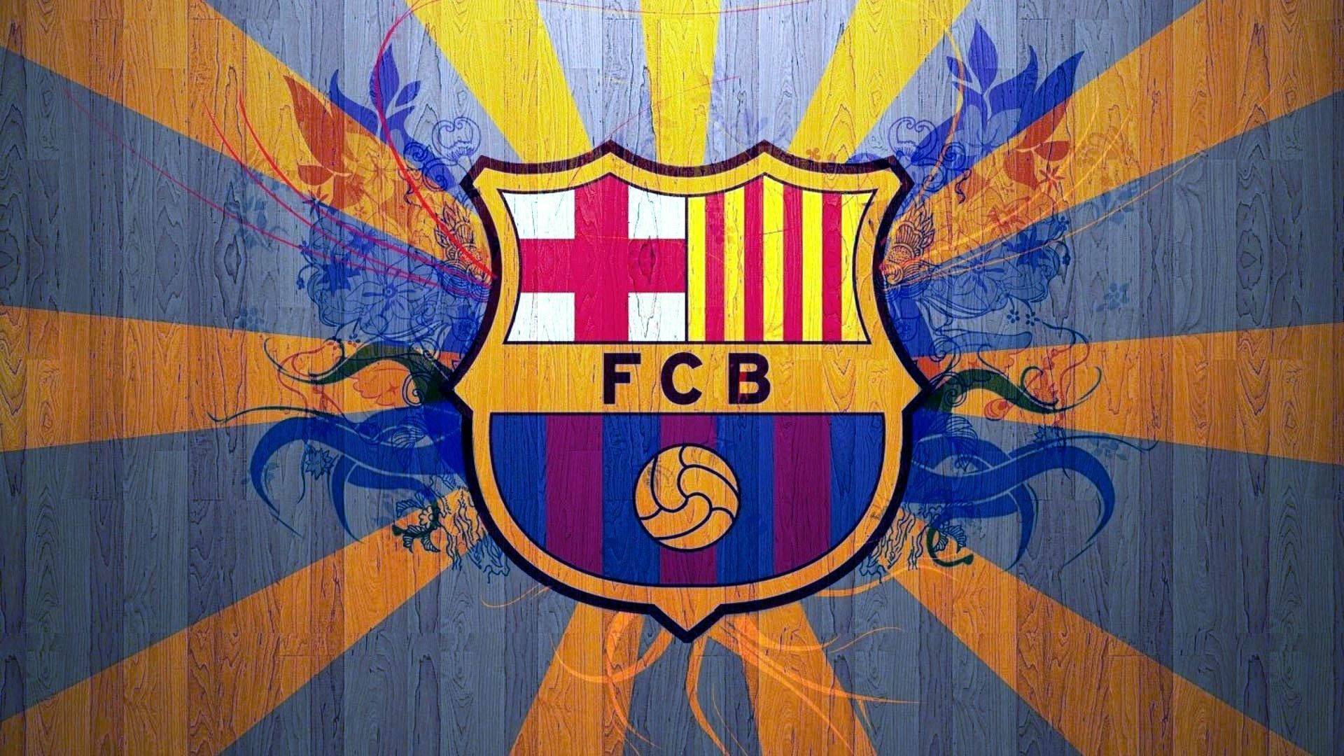Logo FC Barcelona su legno, 1920x1080 Full HD, PC