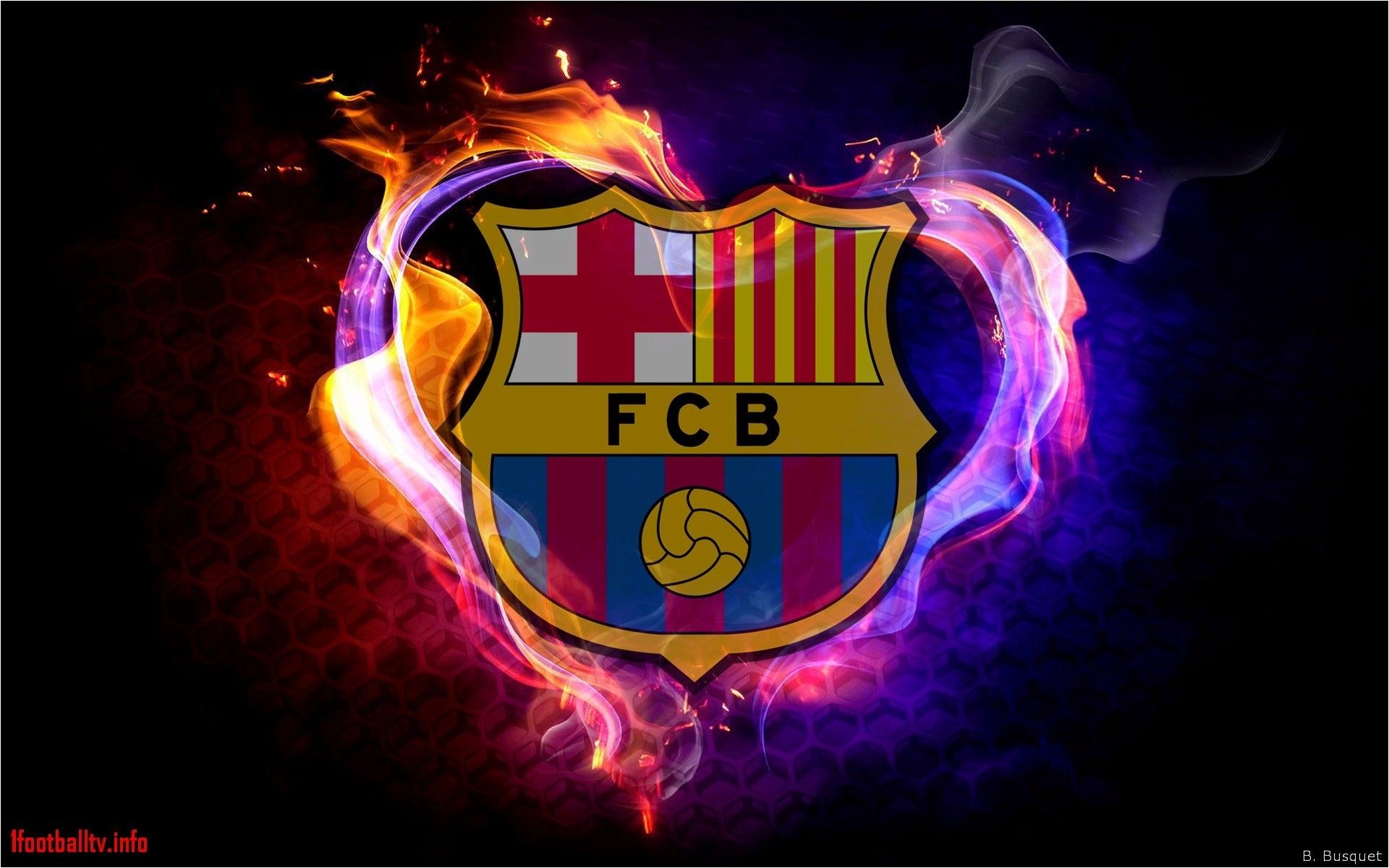 Logo FC Barcelona fiamme colorate, 1920x1200 Full HD+ WUXGA, PC