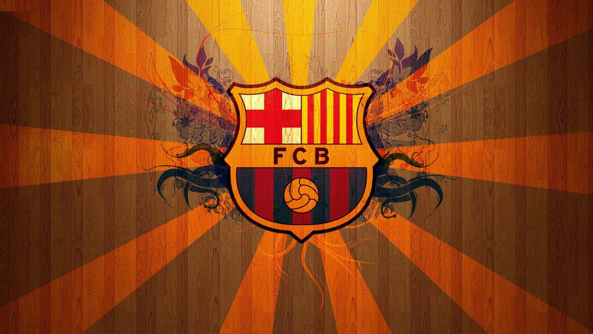 Logo FC Barcelona su legno, 1920x1080 Full HD, Desktop