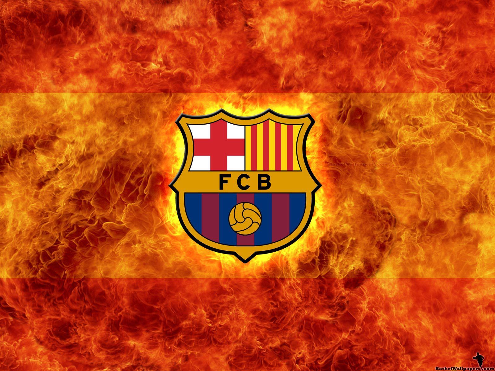 Logo FC Barcelona su fiamme, 1600x1200 HD Ready, PC