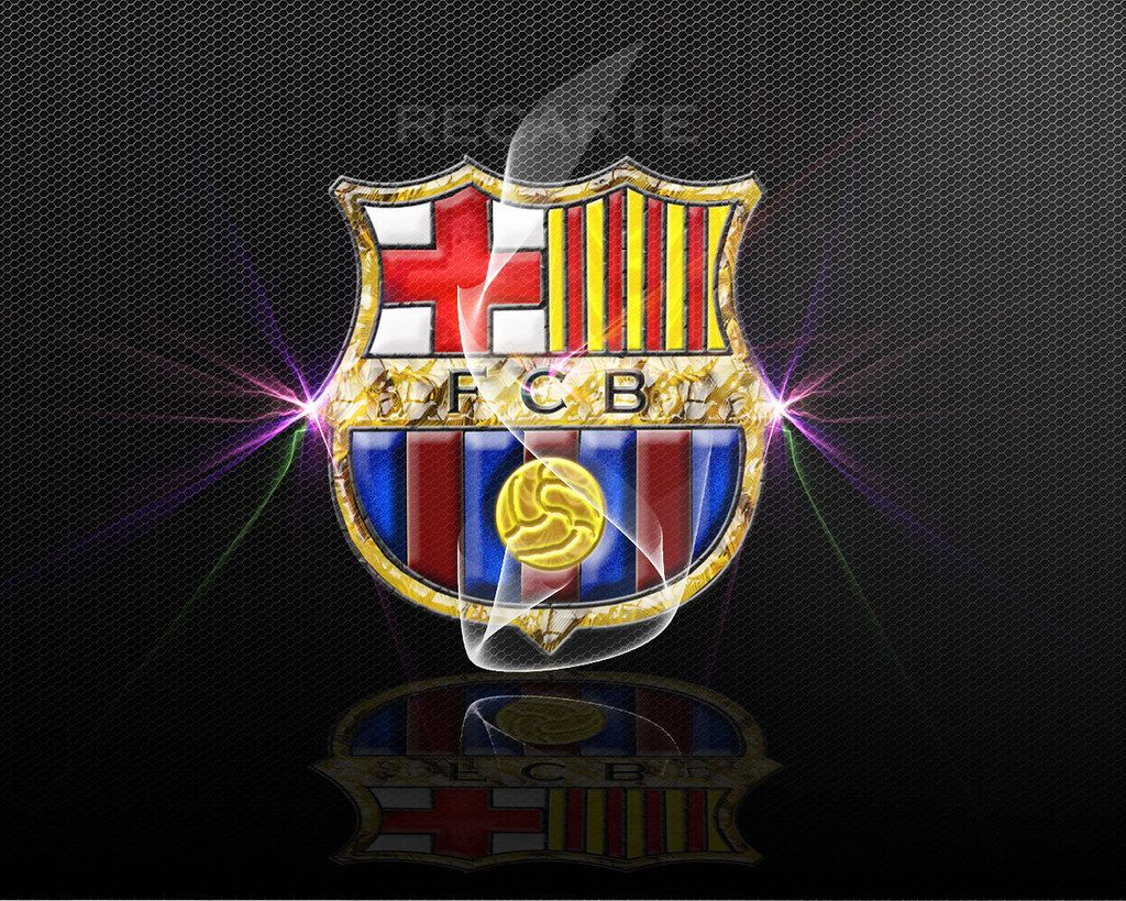 Logo FC Barcelona dorato, 1024x819 HD, Desktop