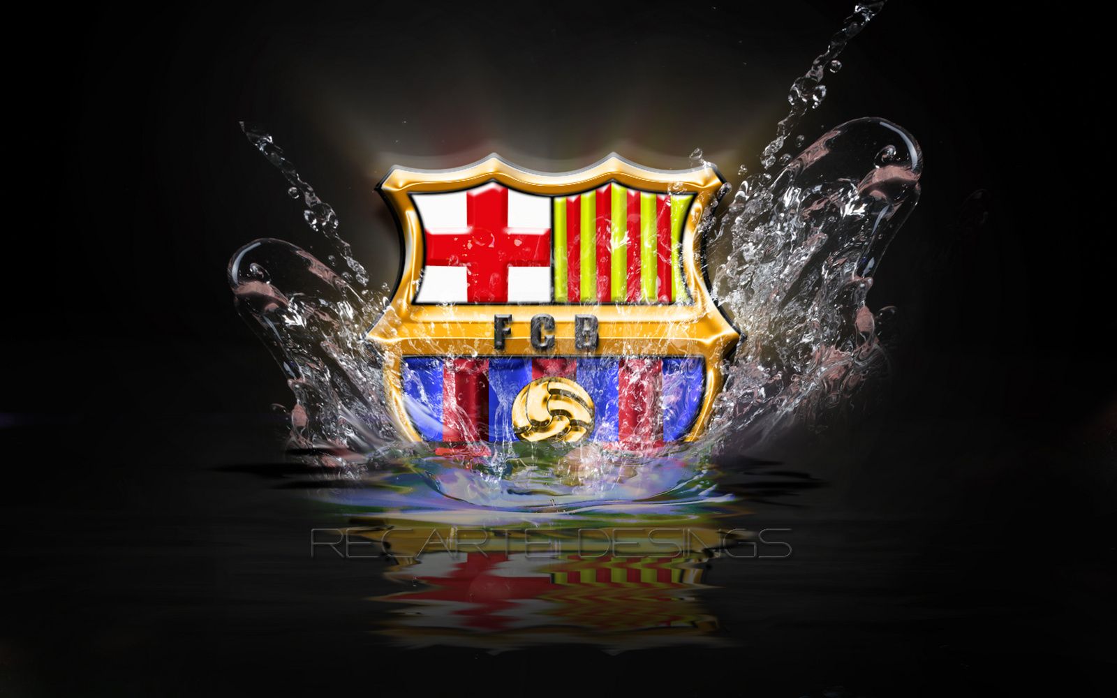 Stemma FC Barcelona con acqua, 1600x1000 900p, PC