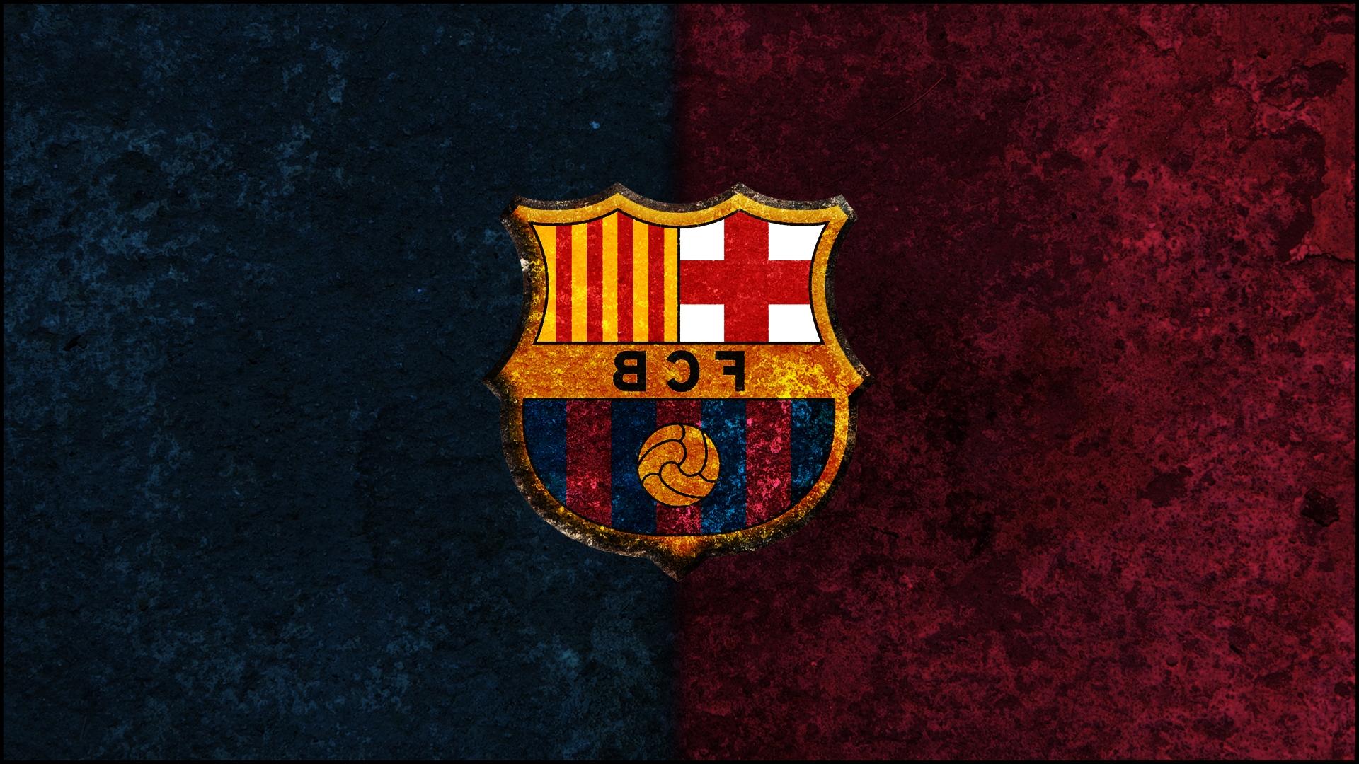 Logo FC Barcelona sfondo texture, Liga, 1920x1080 Full HD 1080p, Desktop