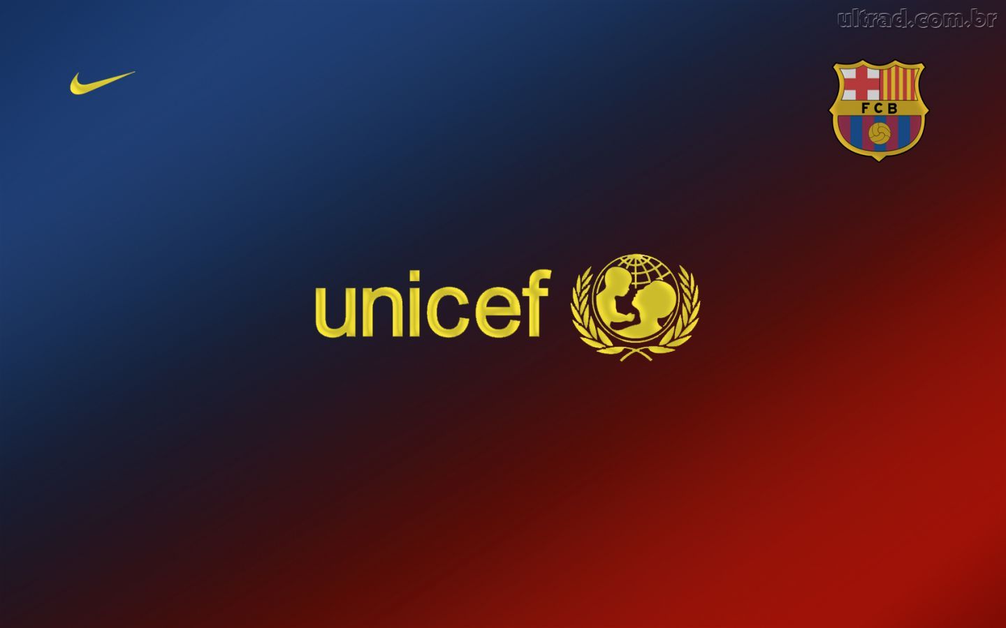 Logo FC Barcelona e Unicef, 1440x900 720p, Laptop