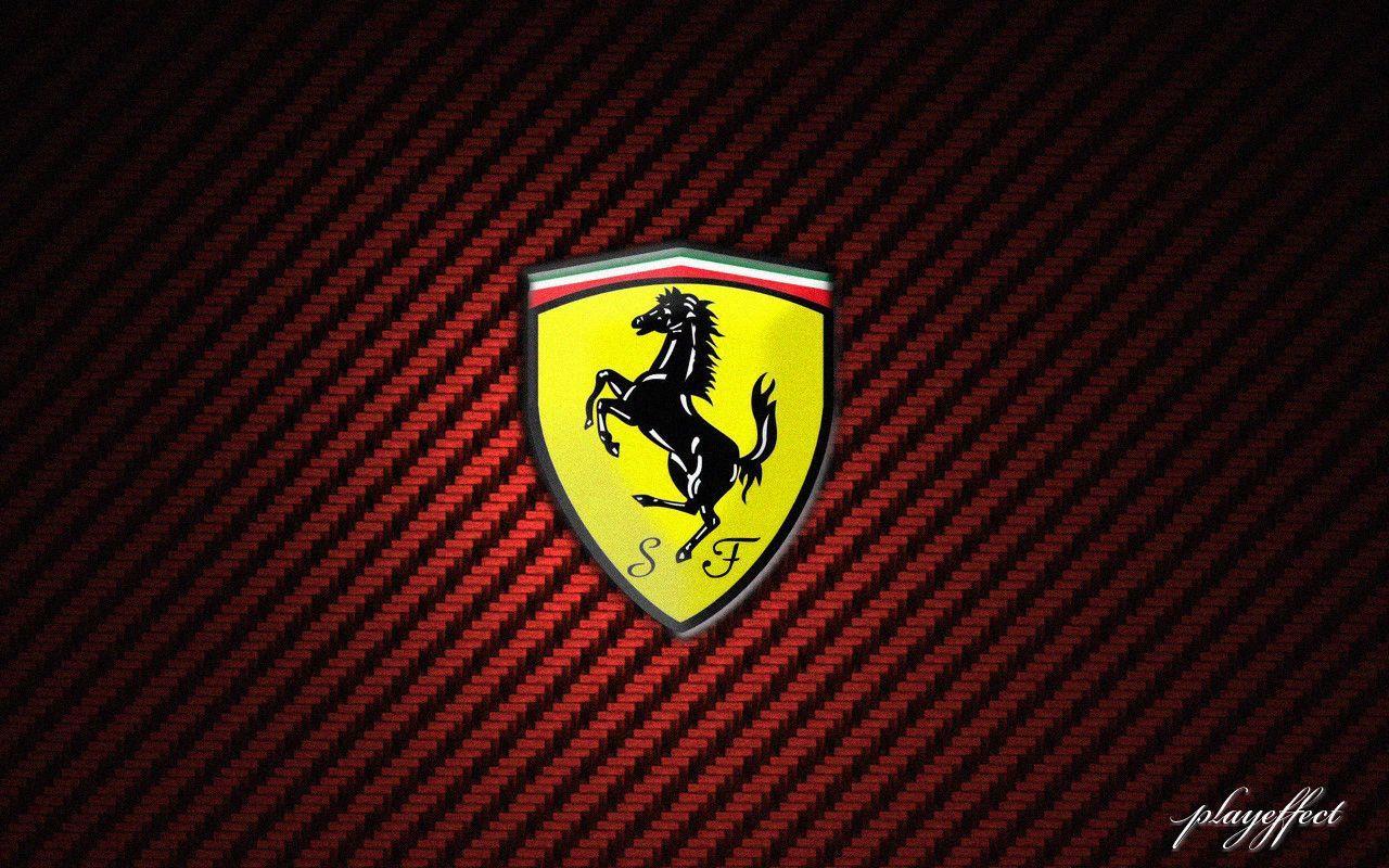 Logo Ferrari cromato su rosso, 1920x1080 Full HD, Desktop