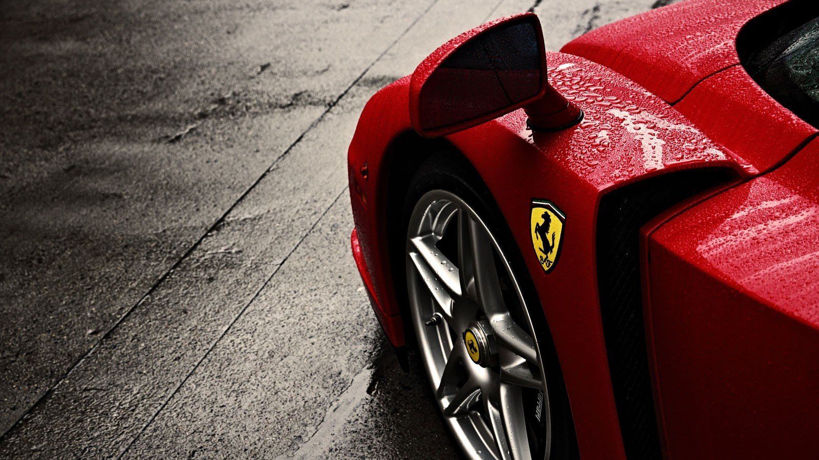 Logo Ferrari su auto rossa, 1280x800 HD, Desktop