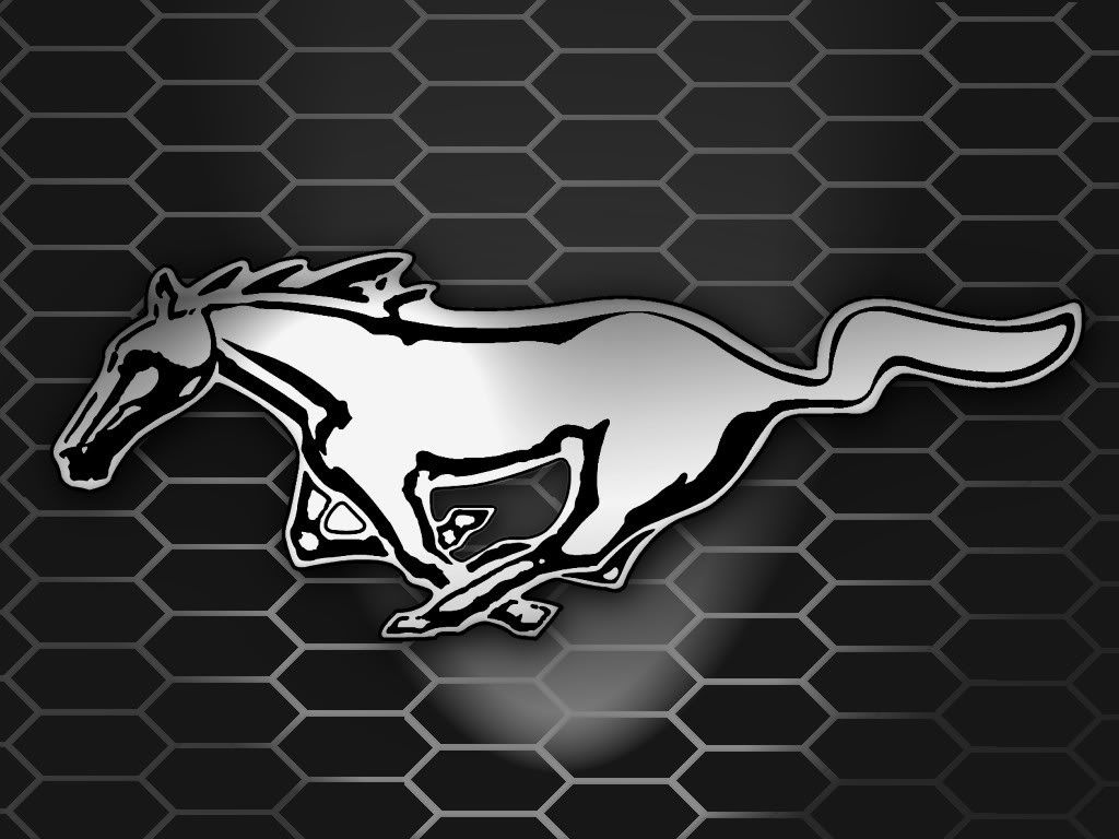 Logo Ford Mustang cavallo argento, 1024x768 HD, iMac