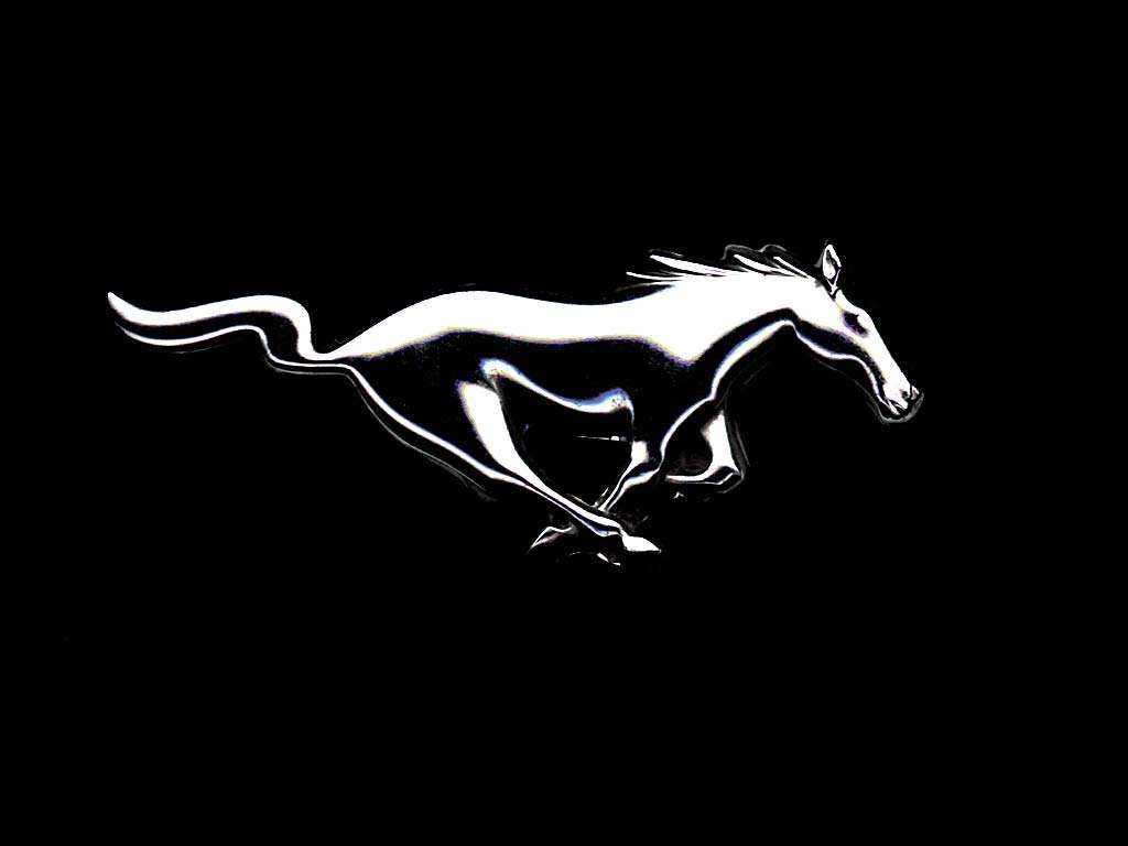 Logo Ford Mustang cavallo argento, 1024x768 HD, PC