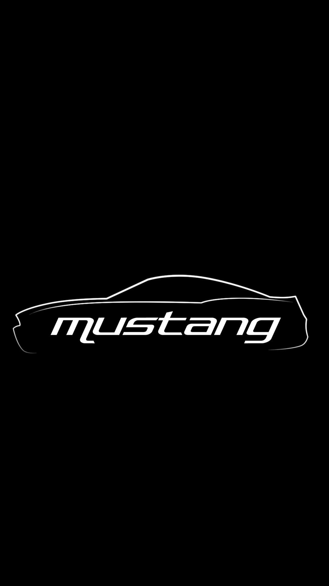 Logo Ford Mustang su nero, 1080x1920 Verticale, Samsung Galaxy