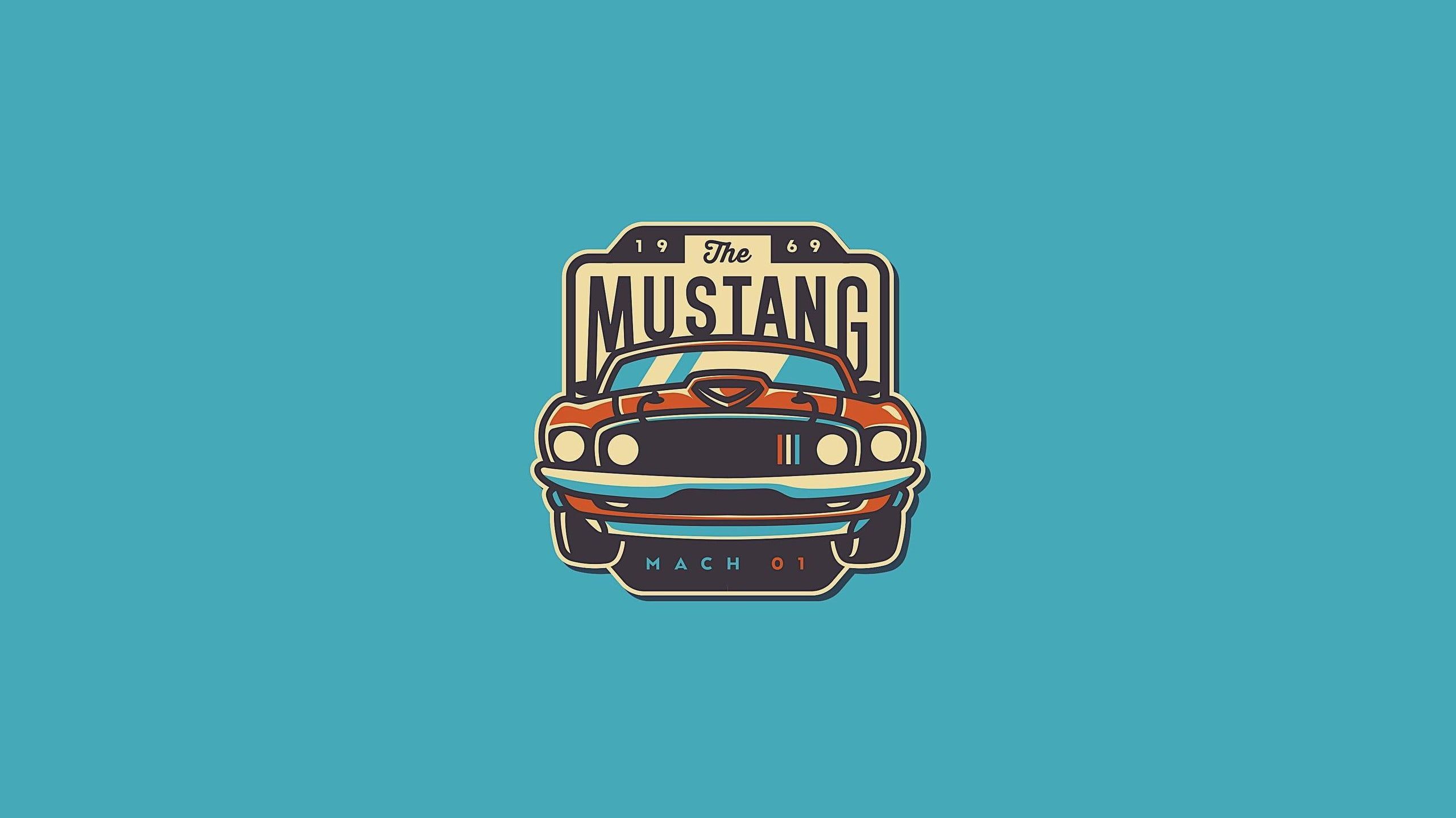 Logo Ford Mustang illustrato, 2560x1440 QHD, Laptop