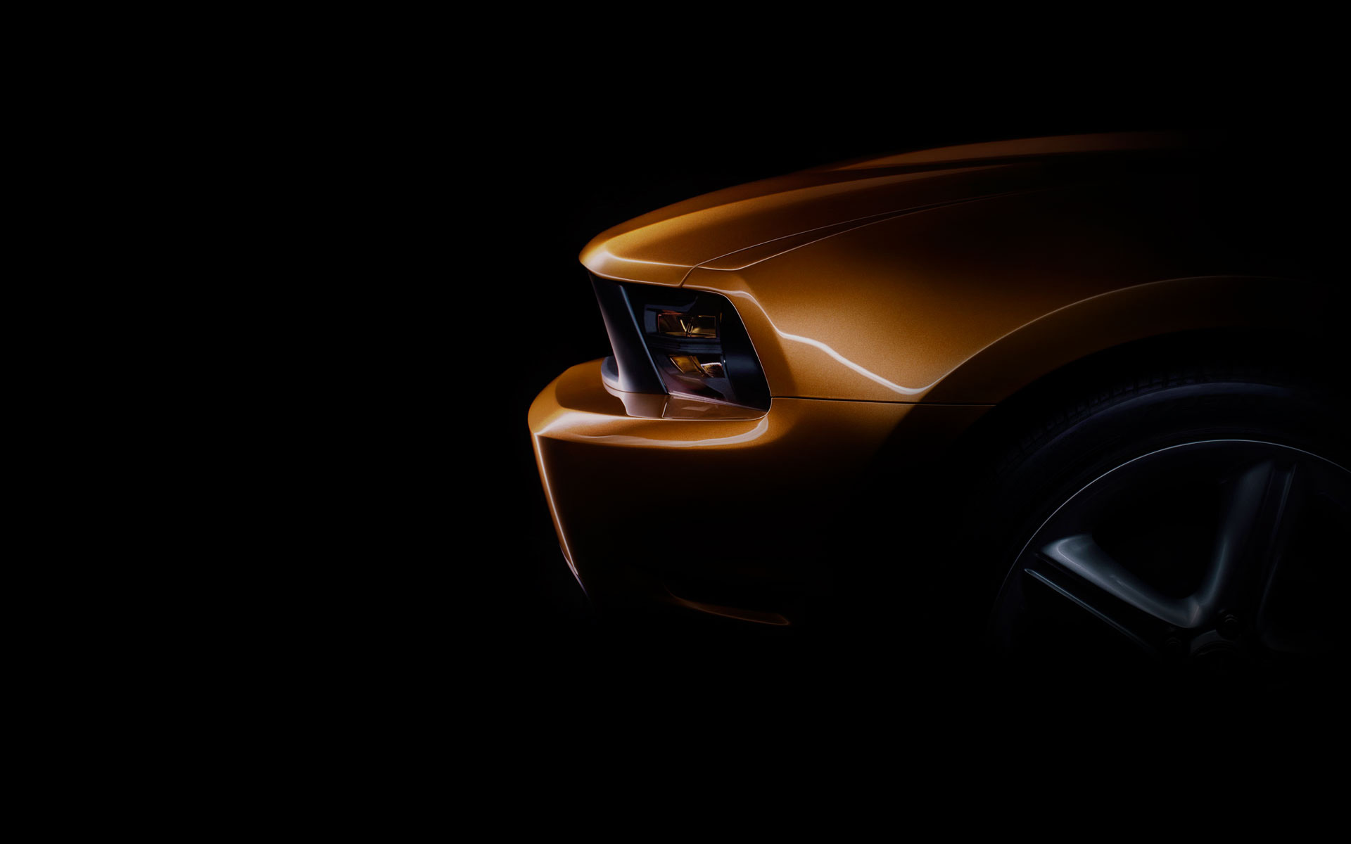Ford Mustang giallo, faro, 1920x1200 WUXGA, PC