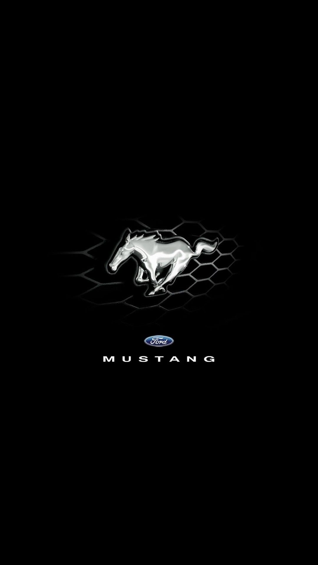Logo Ford Mustang cavallo argento, 1080x1920 Full HD Verticale, Smartphone