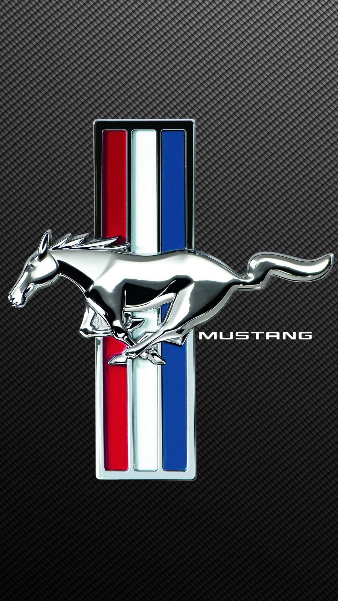 Logo Ford Mustang cavallo cromato, 1080x1920 Verticale, Samsung Galaxy
