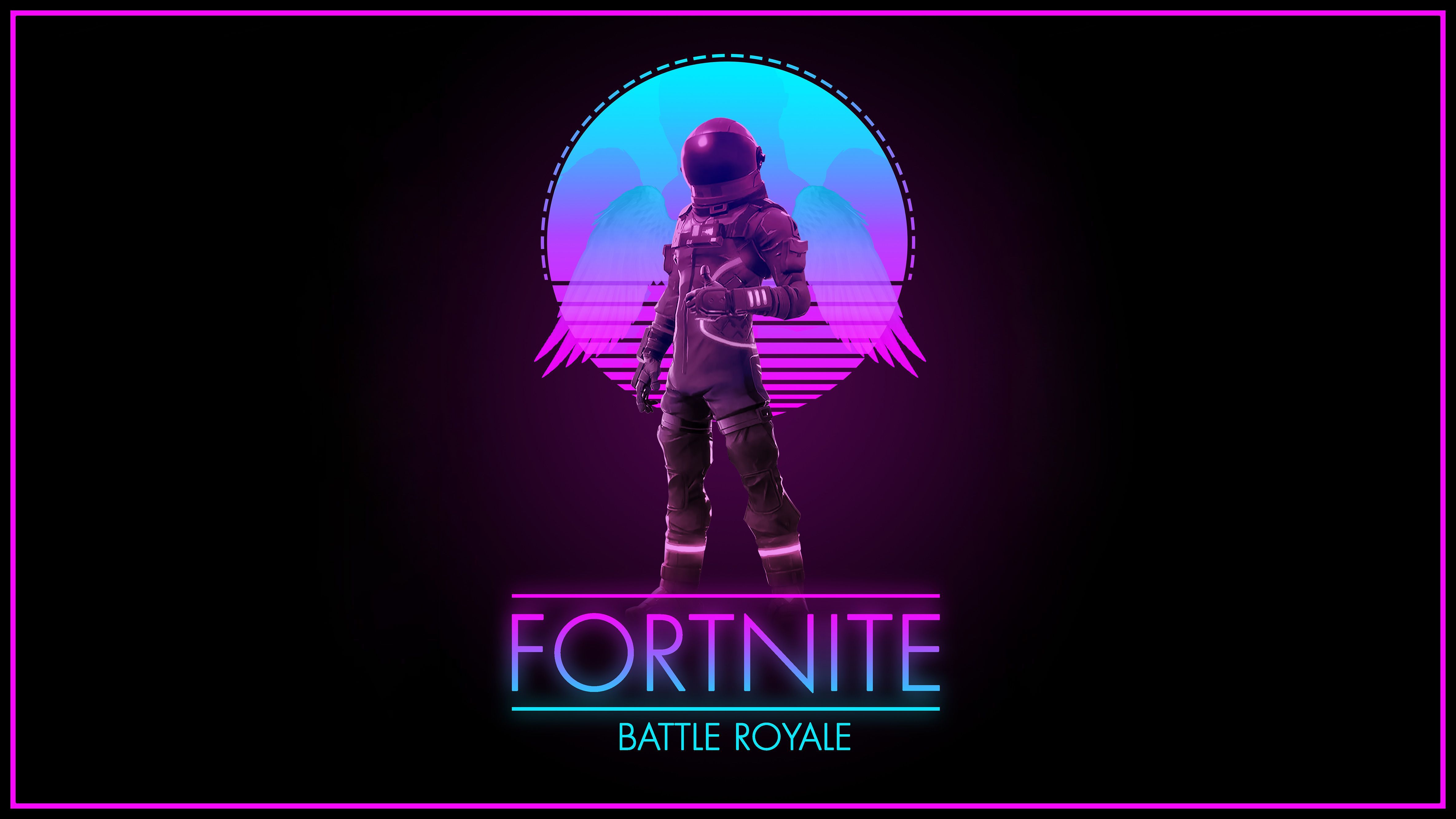 Logo Fortnite Battle Royale retrò, Epic Games, 4740x2666 UHD, PC 4K
