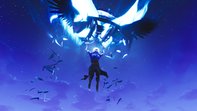 Personaggio Fortnite con esplosione viola, 1920x1080 Full HD, Desktop