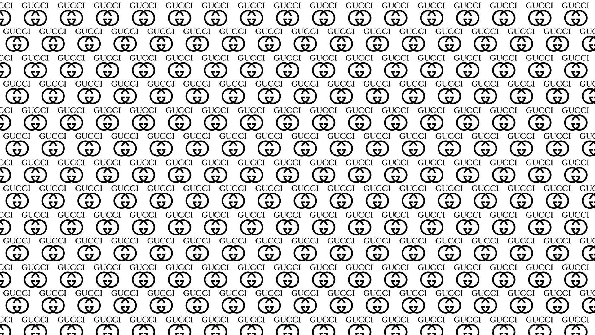 Logo Gucci bianco su nero, 2560x1440 2K, Desktop