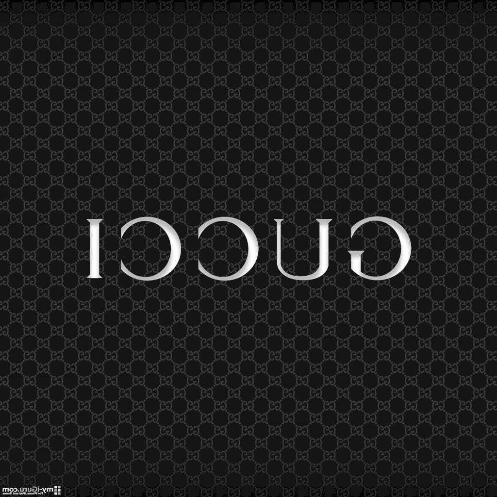 Logo Gucci bianco specchiato, moda di lusso, 1024x1024 HD, Desktop