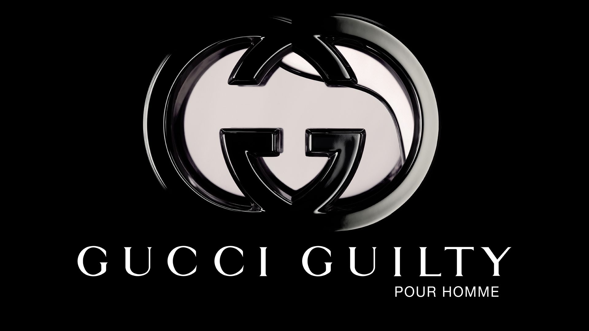 Logo Gucci Guilty nero, italiana, 1920x1080 Full HD, Laptop