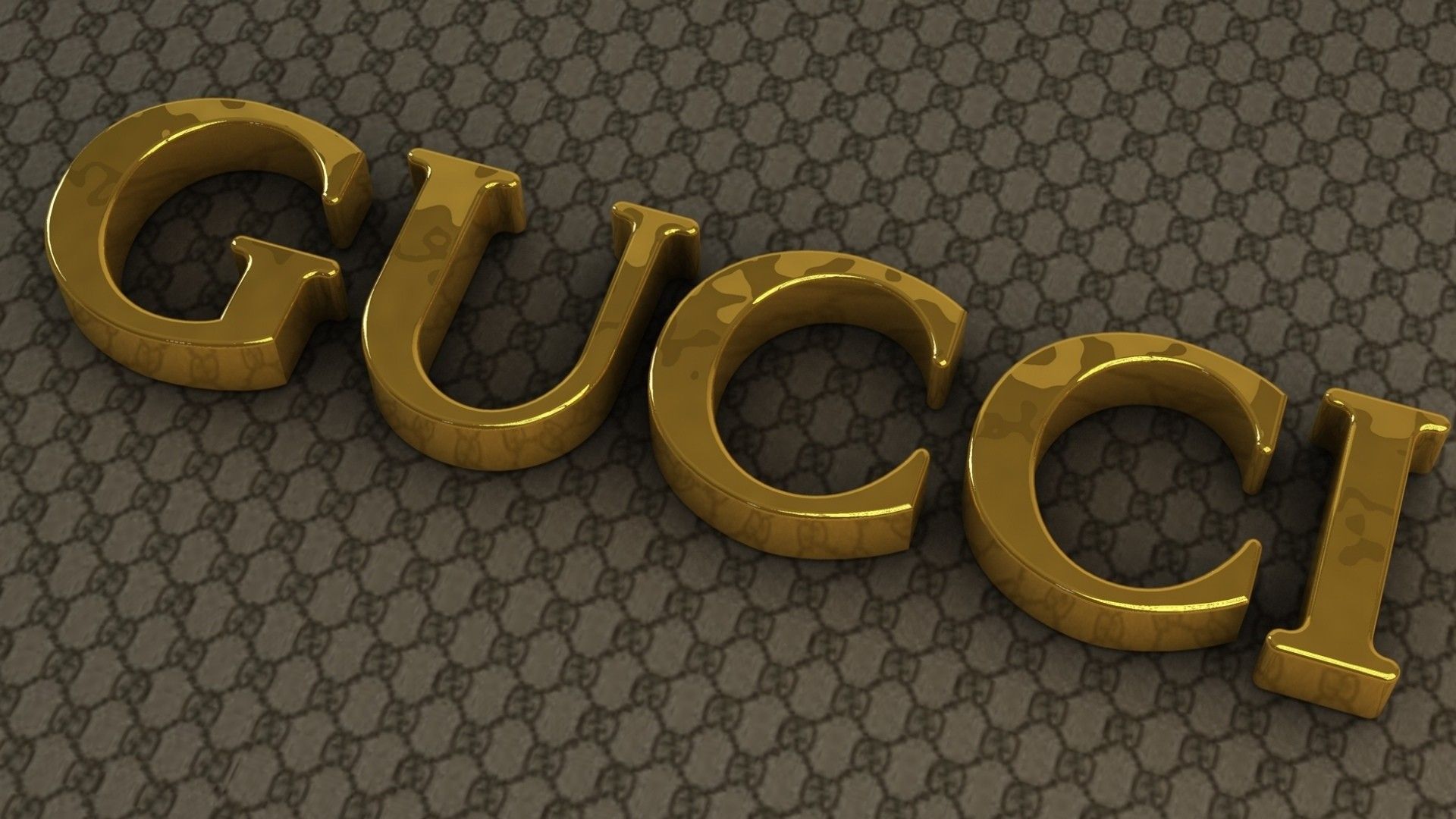 Logo Gucci oro 3D, 1600x1600 HD Ready, Notebook Gaming