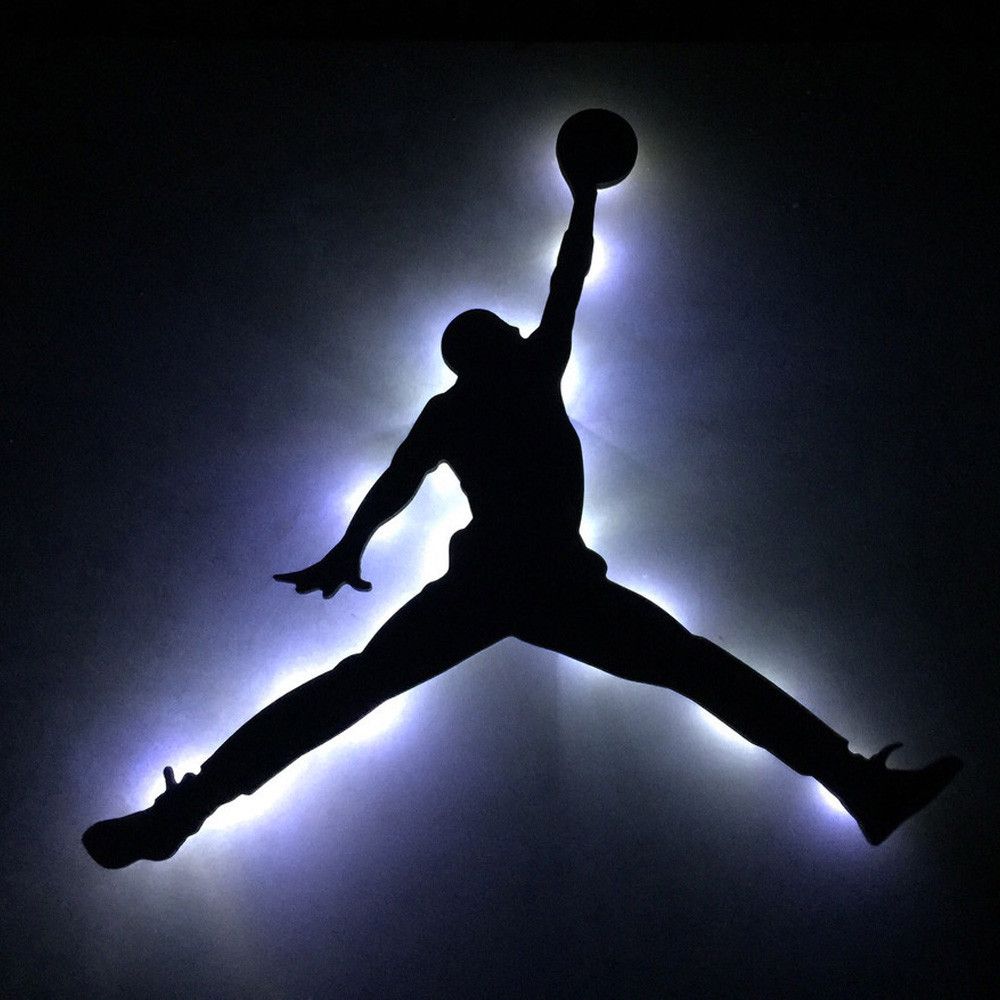 Logo Jordan illuminato blu, 1000x1000 HD, Desktop