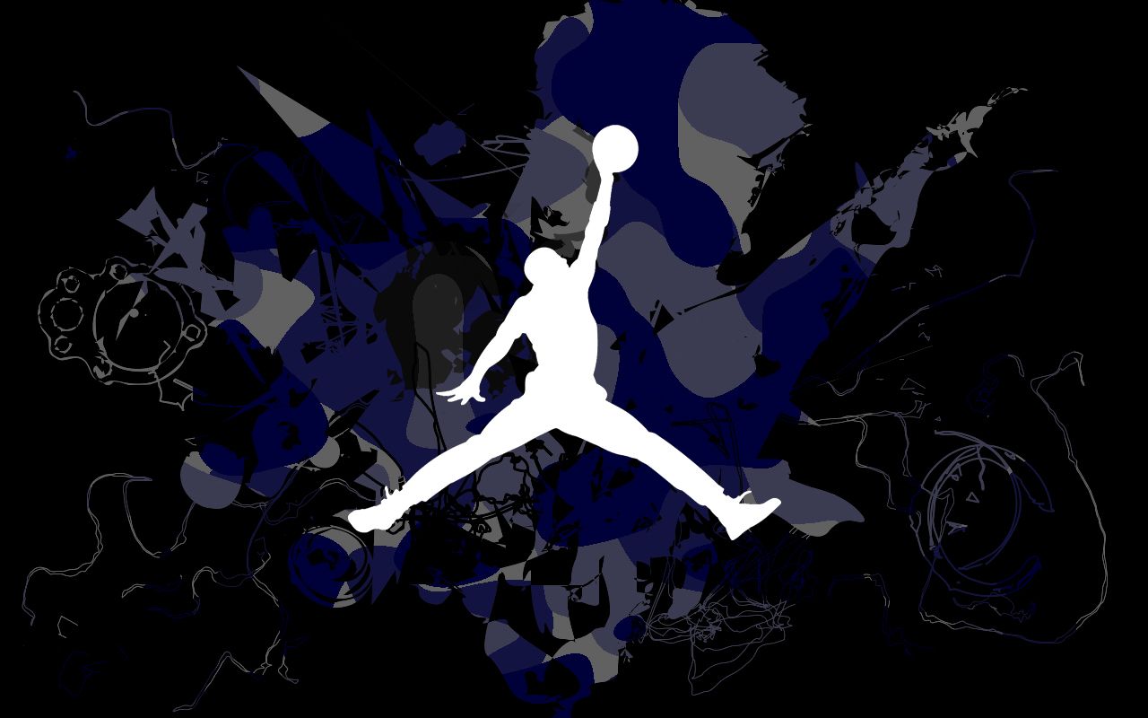 Logo Air Jordan blu, 1280x800 720p, Laptop