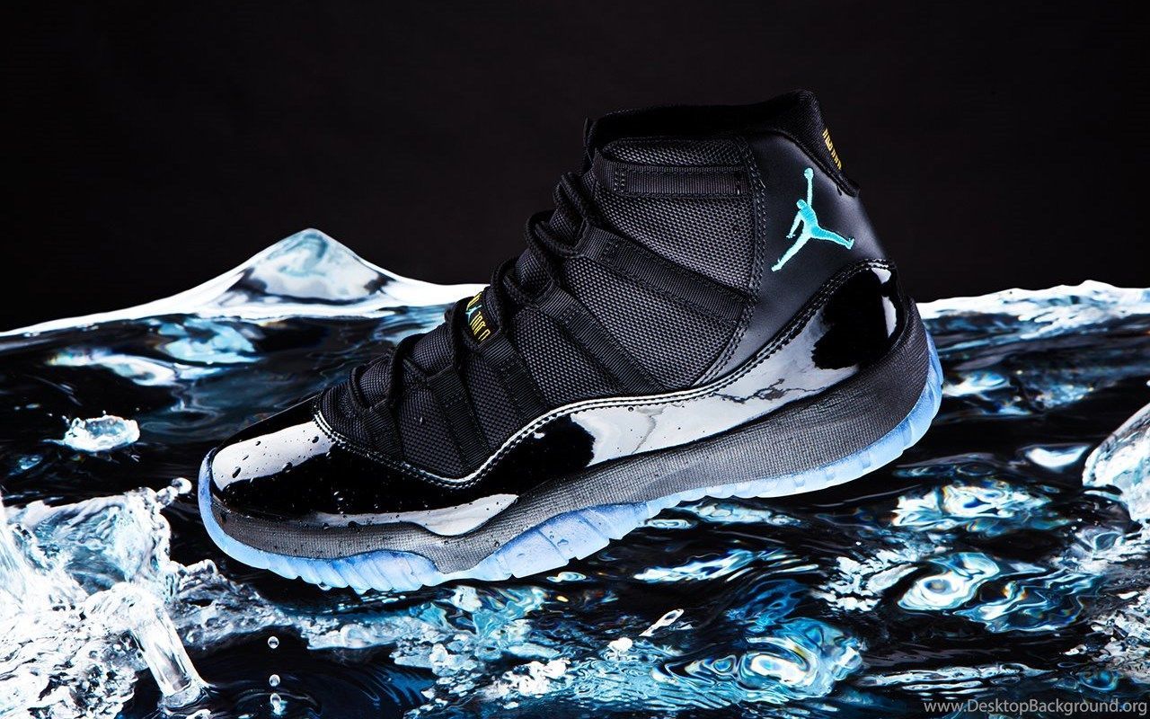 Jordan 11 nera su acqua, 1280x800 720p, Laptop