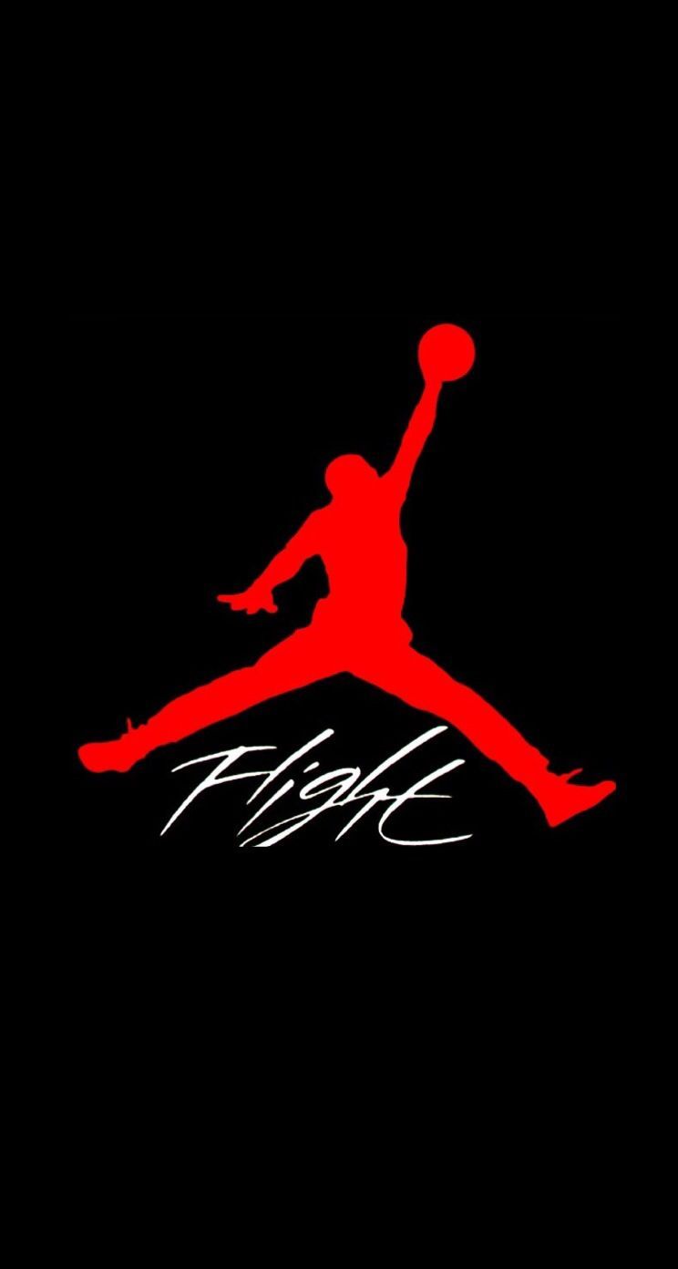 Logo Jordan Flight rosso nero, 744x1392 Full HD Verticale, Smartphone