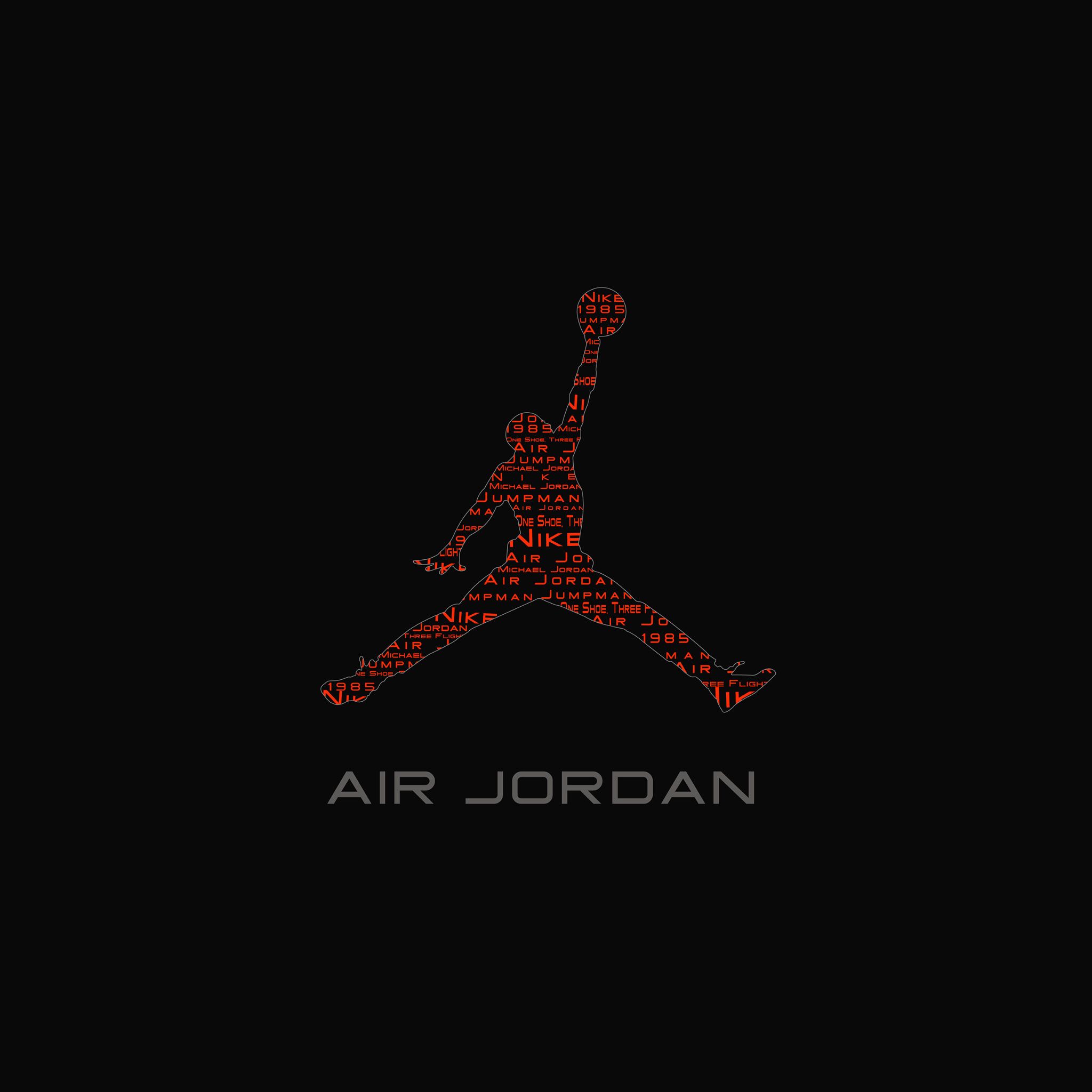 Logo Air Jordan Jumpman rosso, 2048x2048 Hi-Res, PC