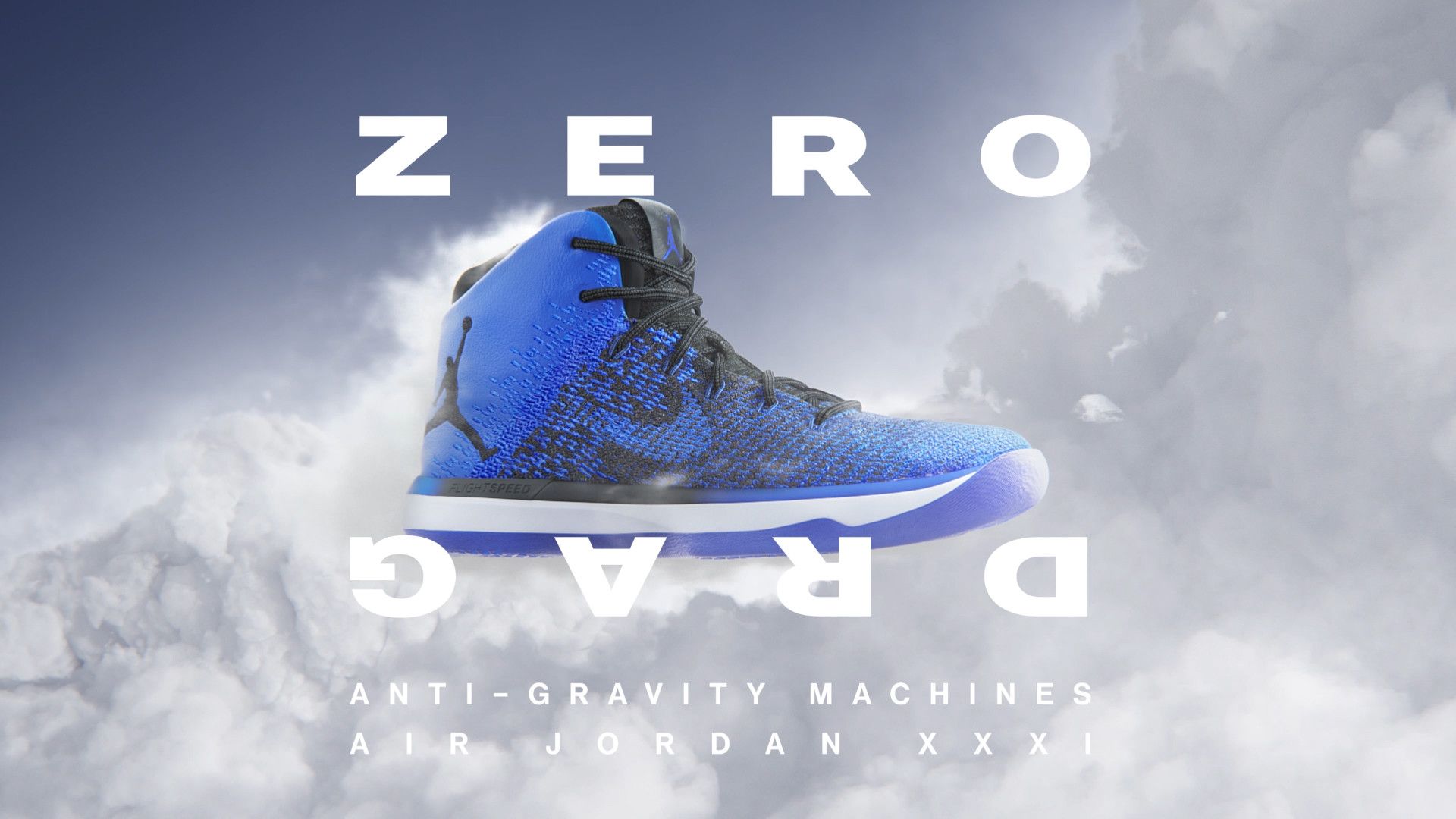 Scarpa Air Jordan blu, nuvole, Nike, 1920x1080 Full HD 1080p, Desktop