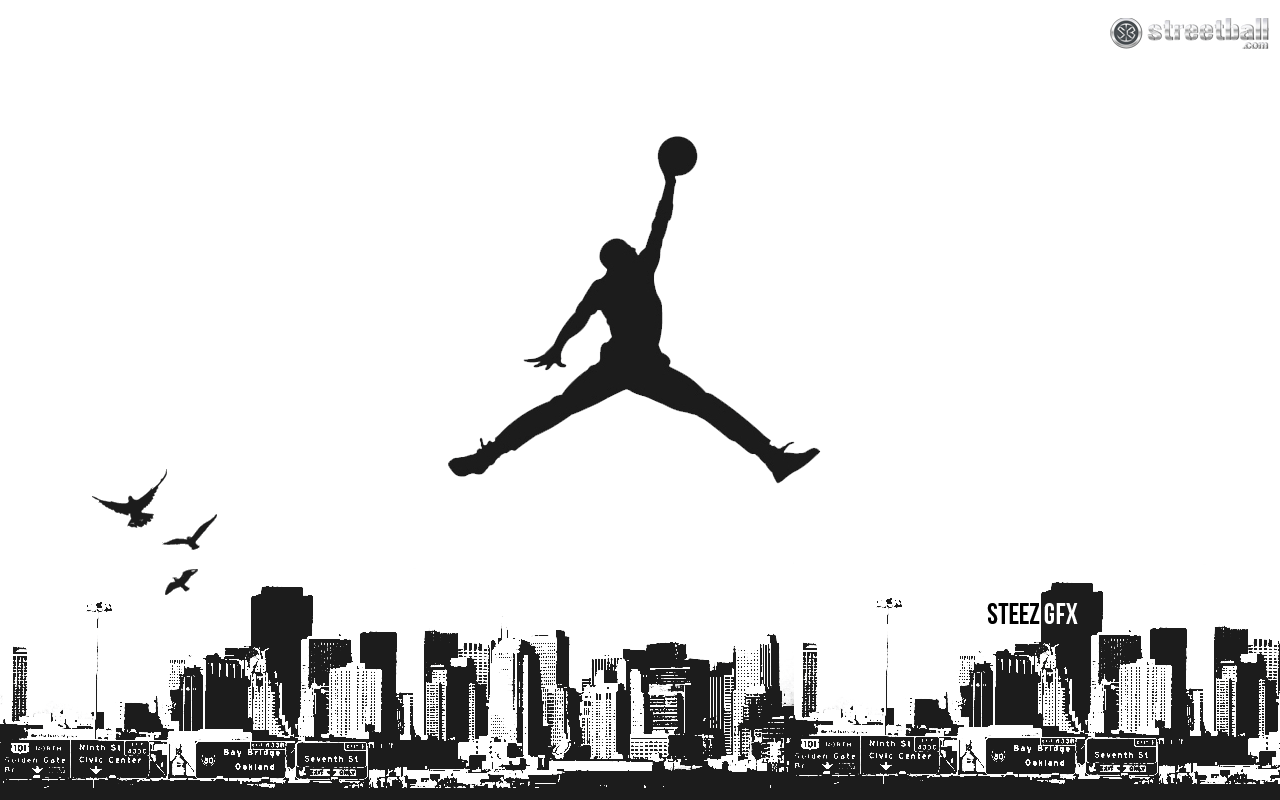 Logo Jordan Flight città skyline, 1280x800 HD, ROG Asus Laptop