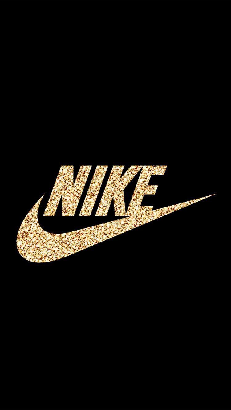 Logo Nike glitter oro, abbigliamento sportivo, 750x1334 Verticale, Mobile