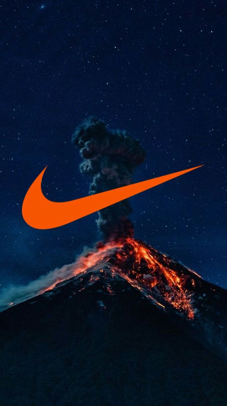 Logo Nike arancione, vulcano notturno, abbigliamento sportivo, 736x1317 Verticale, iPhone Plus