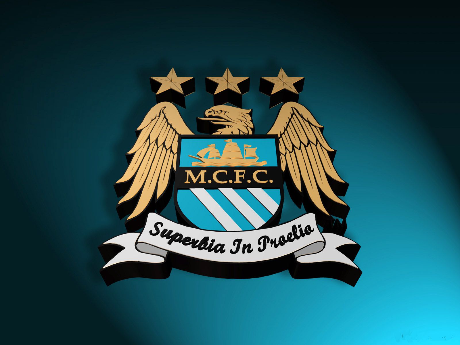 Logo Manchester City 3D, 1600x1200 900p, Desktop